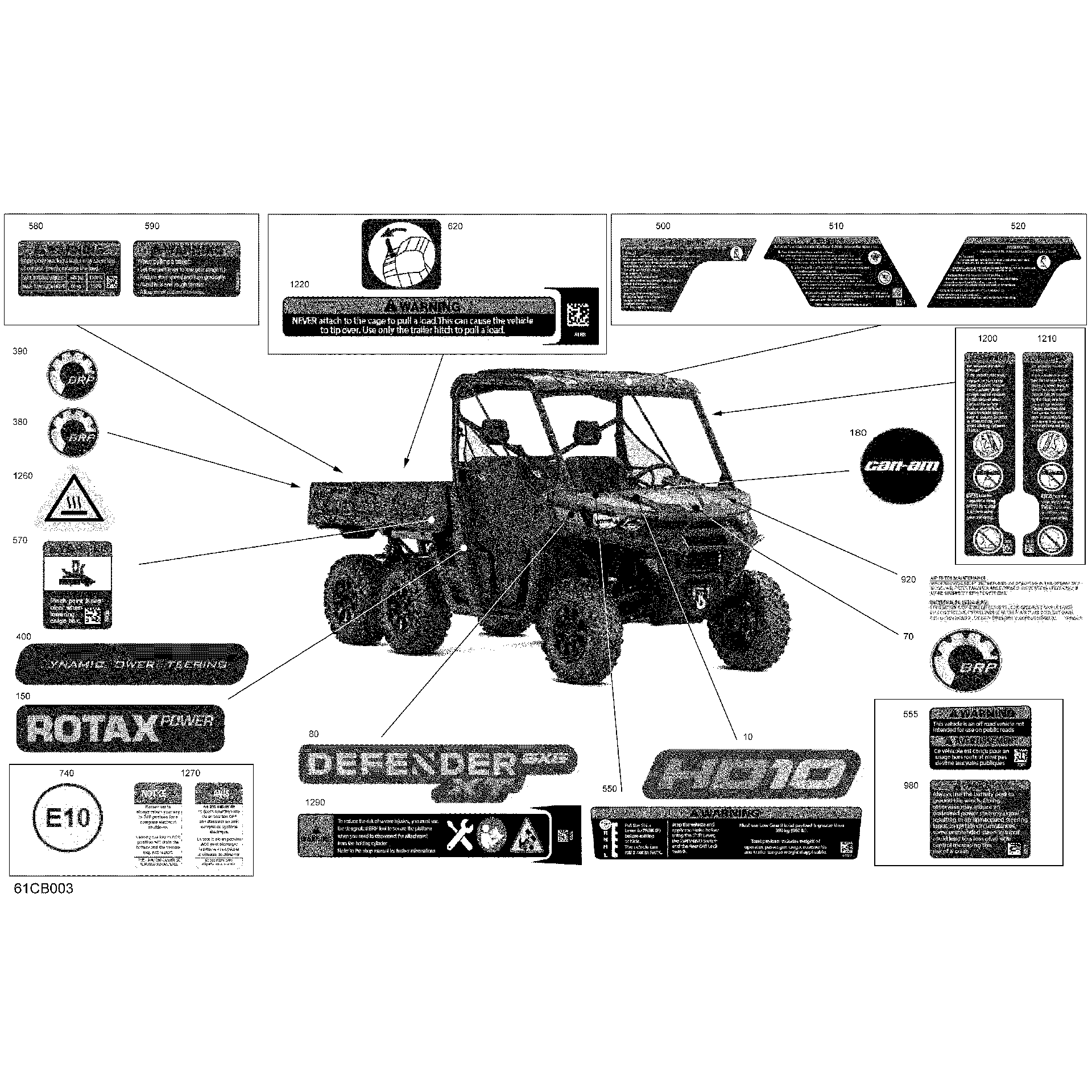 An Image of a Genuine Can-Am Parts Schematic Diagram showing the schematic - BODY - DECALS