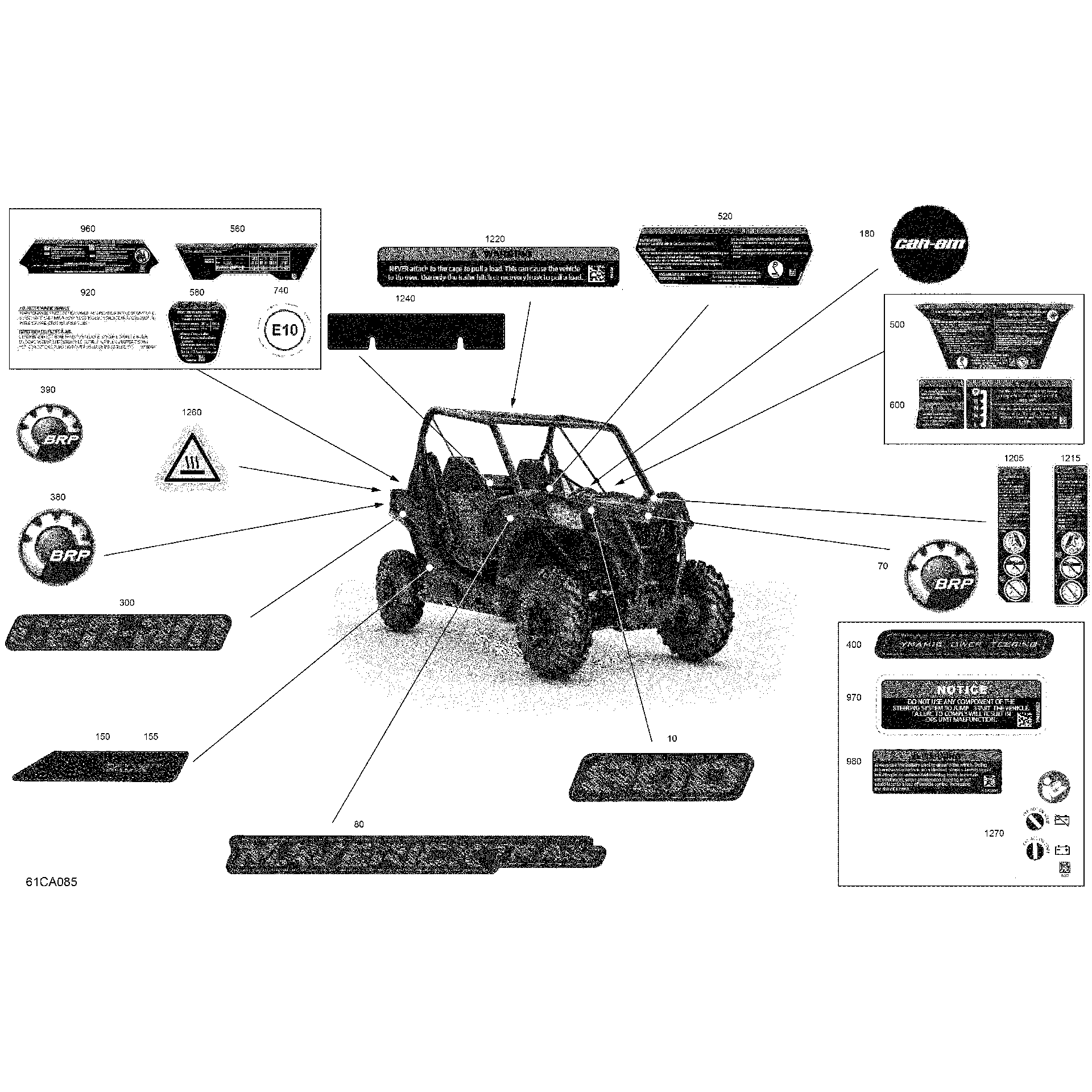 An Image of a Genuine Can-Am Parts Schematic Diagram showing the schematic - BODY - DECALS - DPS