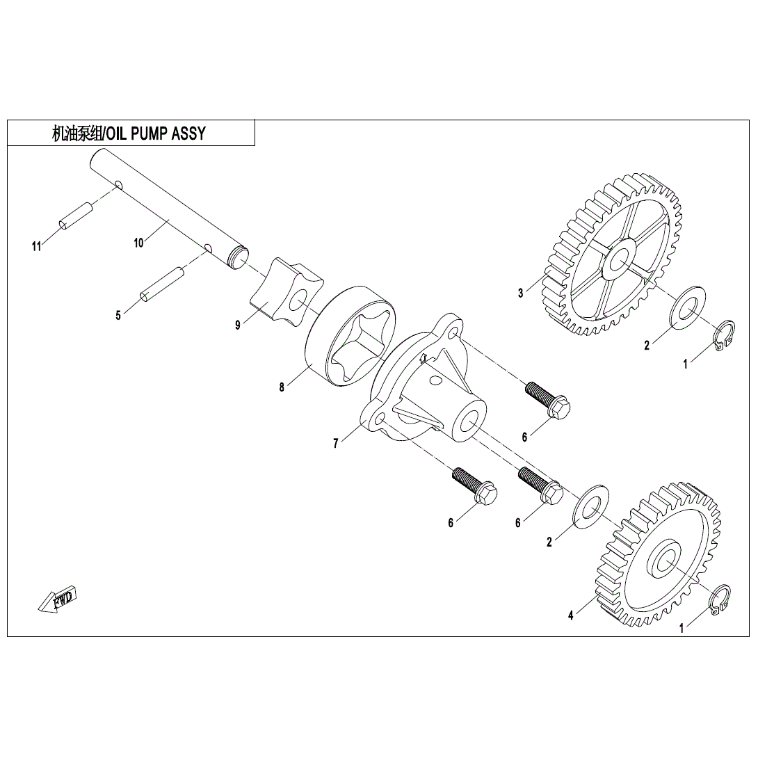 An Image of a genuine CFMOTO Parts Schematic Diagram showing the group - OIL PUMP ASSY - 2020 CFMOTO CFORCE 800 XC