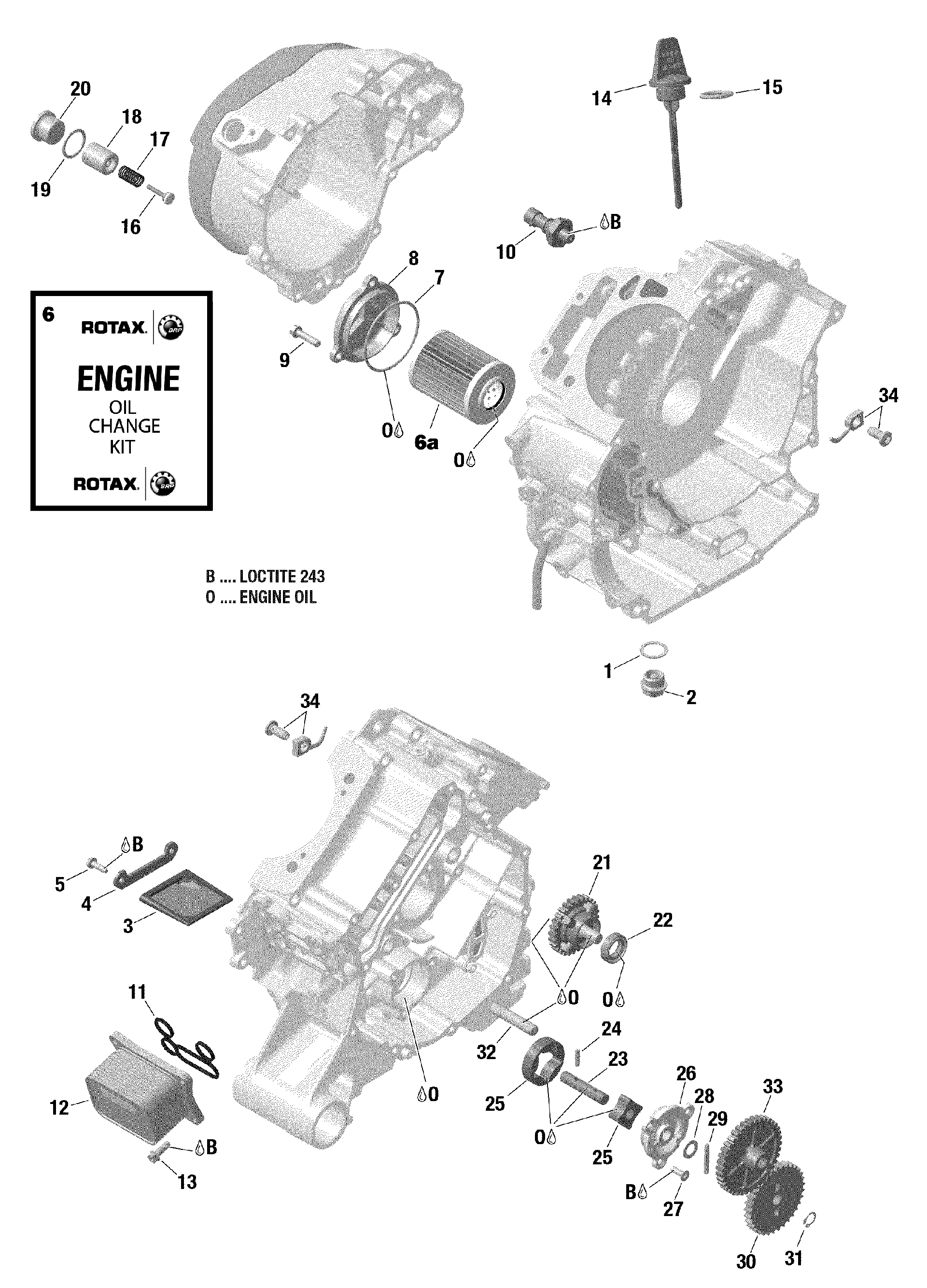 An Image of a Genuine Can-Am Parts Schematic Diagram showing the schematic - ROTAX - ENGINE LUBRICATION