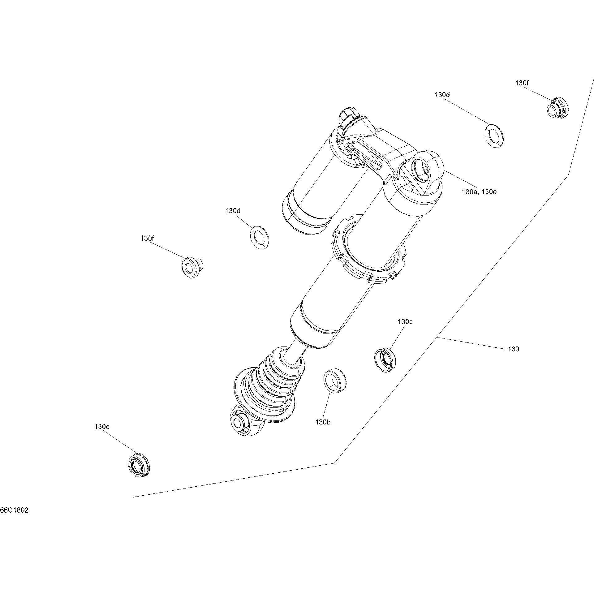 An Image of a Genuine Can-Am Parts Schematic Diagram showing the schematic - SHOCKS COMMANDER - PACKAGE LTD