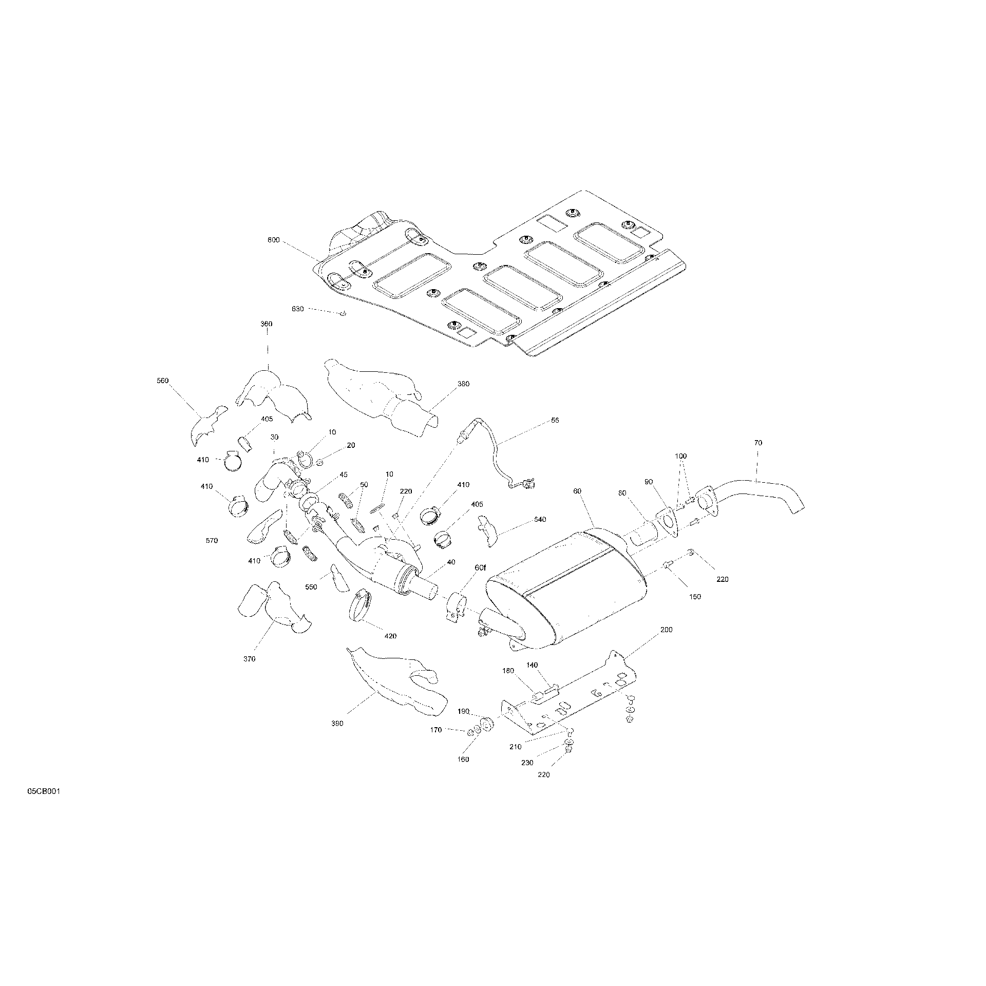 An Image of a Genuine Can-Am Parts Schematic Diagram showing the schematic - ENGINE - EXHAUST