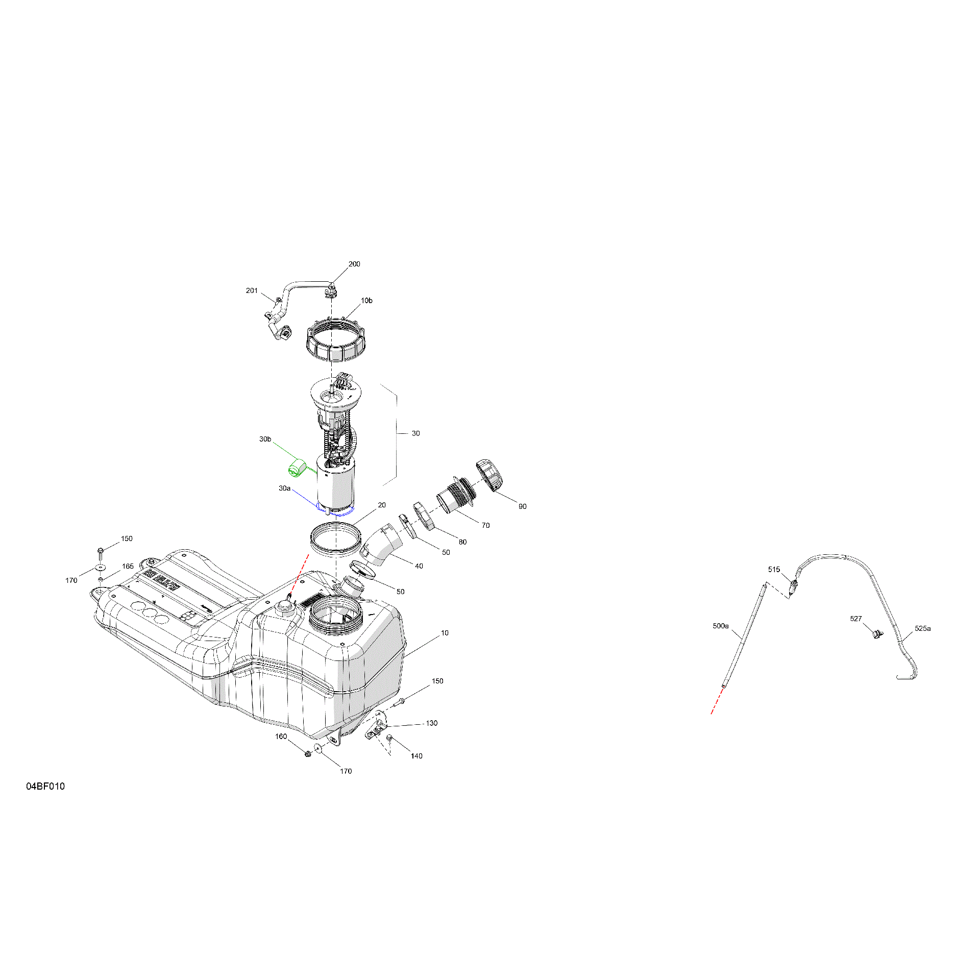 An Image of a Genuine Can-Am Parts Schematic Diagram showing the schematic - ENGINE - FUEL
