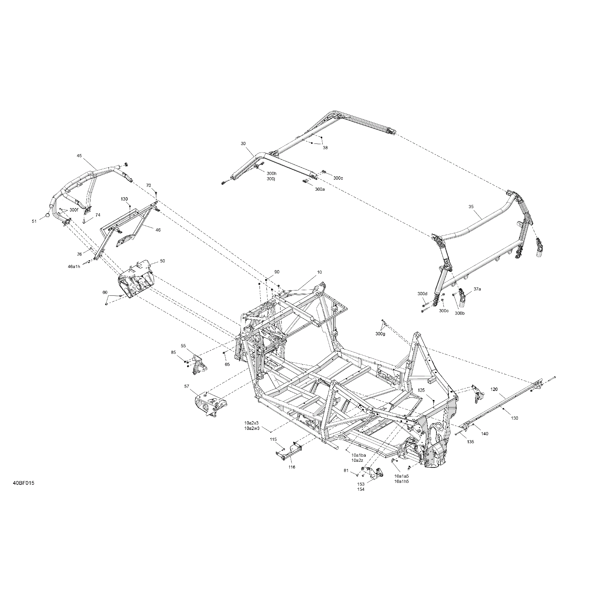 An Image of a Genuine Can-Am Parts Schematic Diagram showing the schematic - FRAME - SYSTEM