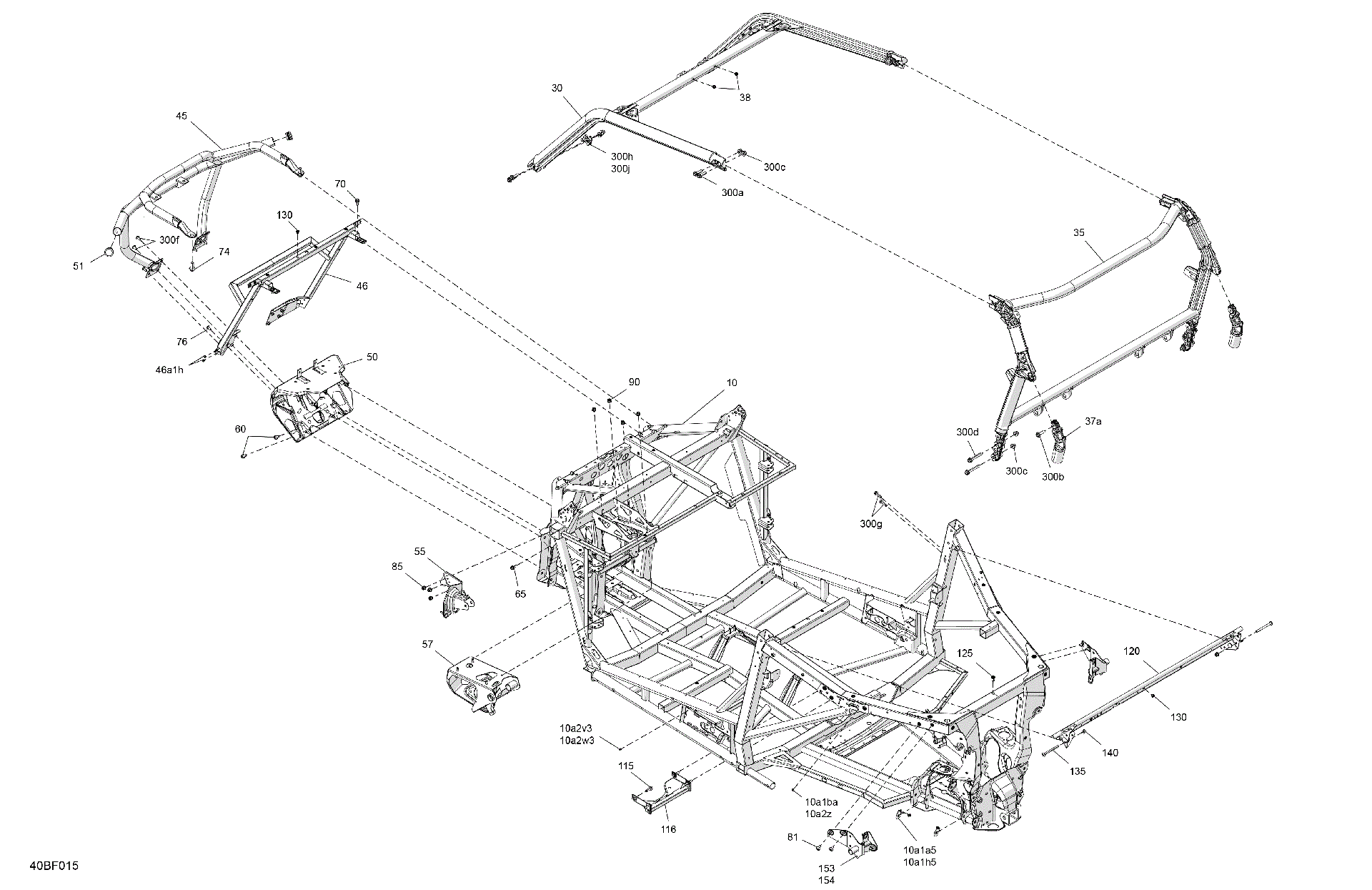 An Image of a Genuine Can-Am Parts Schematic Diagram showing the schematic - FRAME - SYSTEM