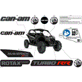 BODY - DECALS - 2024 CAN AM MAVERICK TURBO RR X DS 64 INCH - TIMELESS BLACK METALLIC - 64" WIDTH CALI