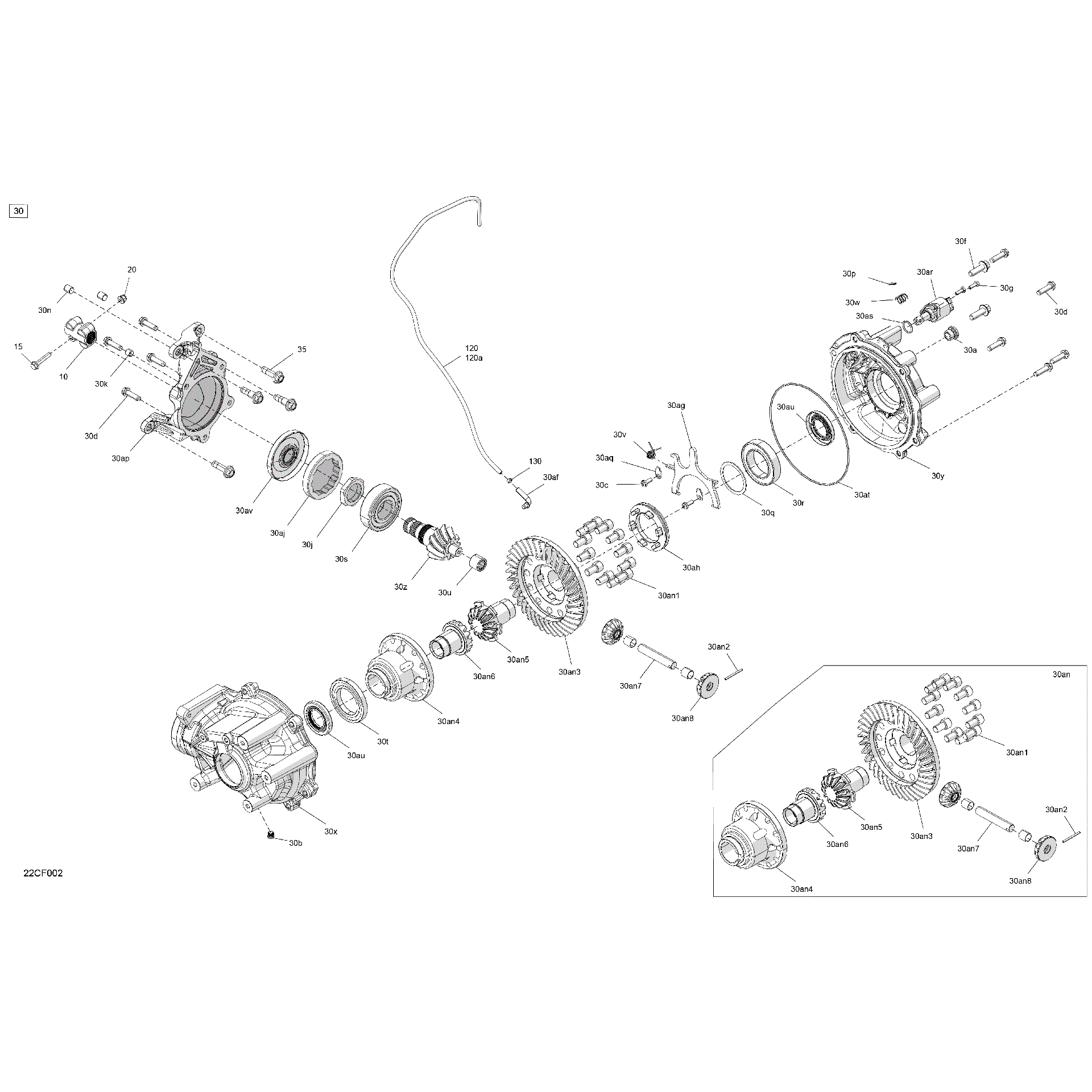 An Image of a Genuine Can-Am Parts Schematic Diagram showing the schematic - DRIVE - FINAL DRIVE UNIT