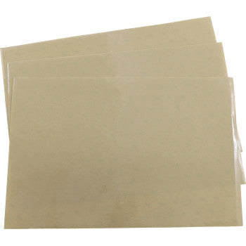 Three 12 x 18 rectangular FX Universal Background Clear vinyl adhesive sheets by Factory Effex, featuring a glossy finish, are stacked slightly askew on a plain white background.