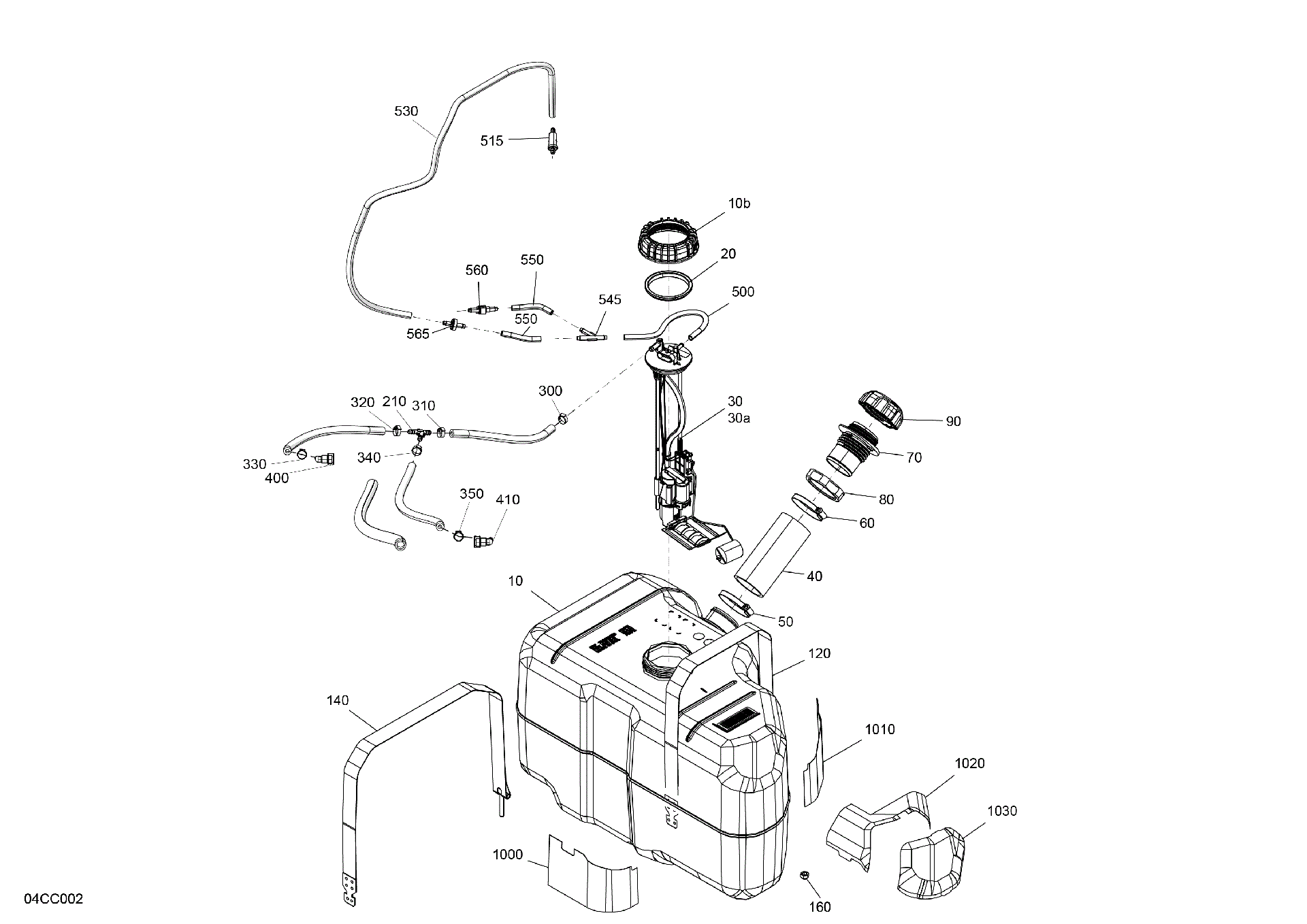 An Image of a Genuine Can-Am Parts Schematic Diagram showing the schematic - ENGINE - FUEL - NO EVAP