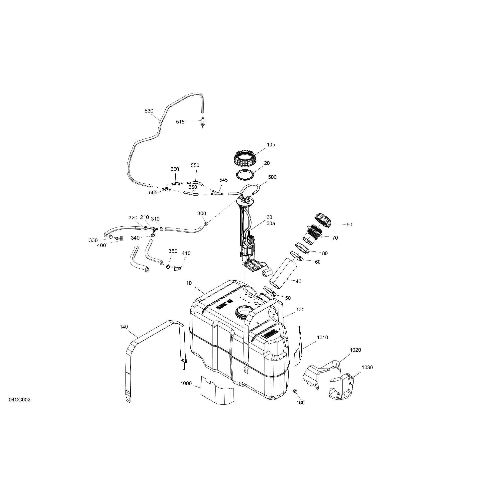 An Image of a Genuine Can-Am Parts Schematic Diagram showing the schematic - ENGINE - FUEL - NO EVAP