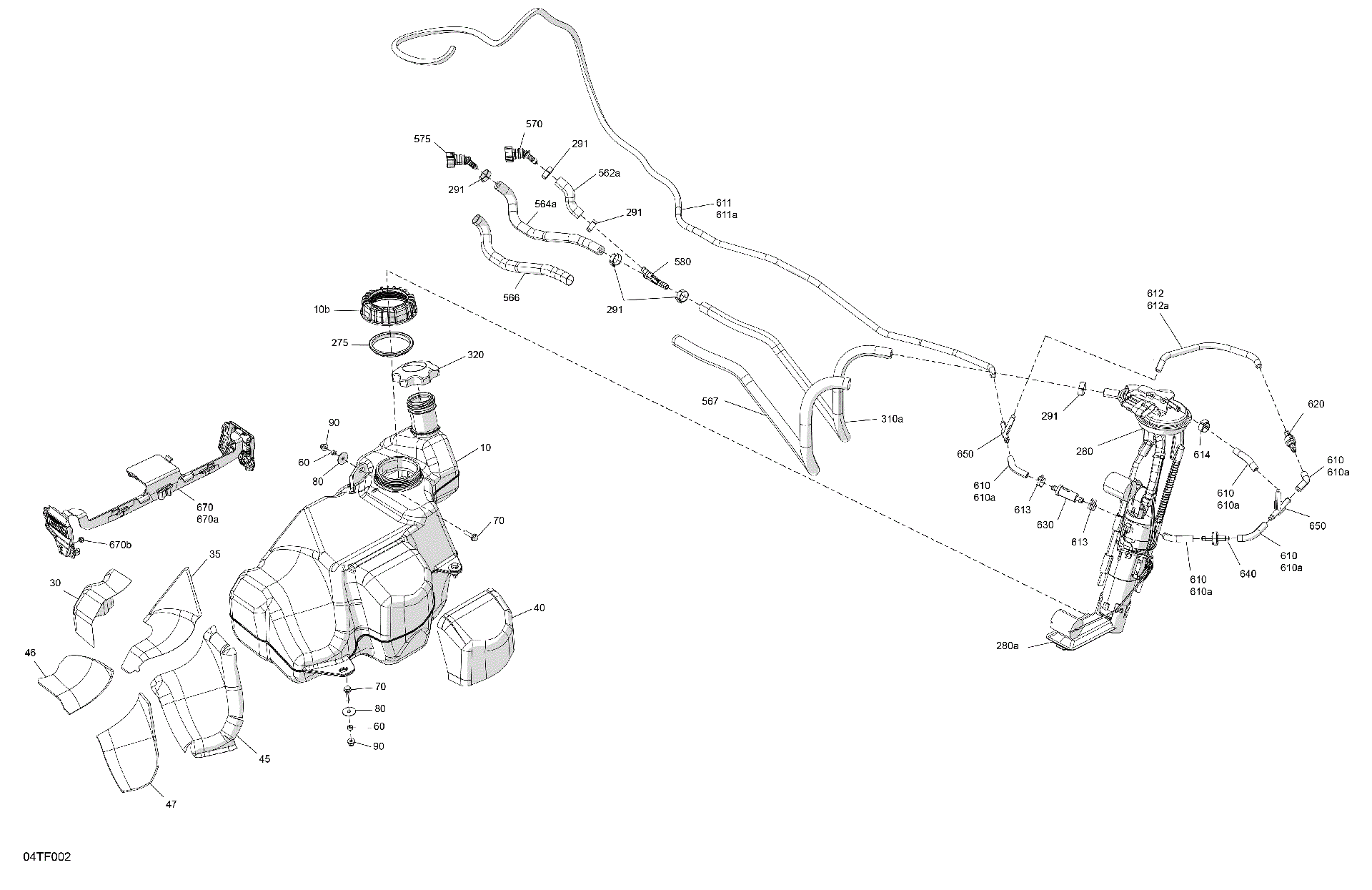 An Image of a Genuine Can-Am Parts Schematic Diagram showing the schematic - ENGINE - FUEL