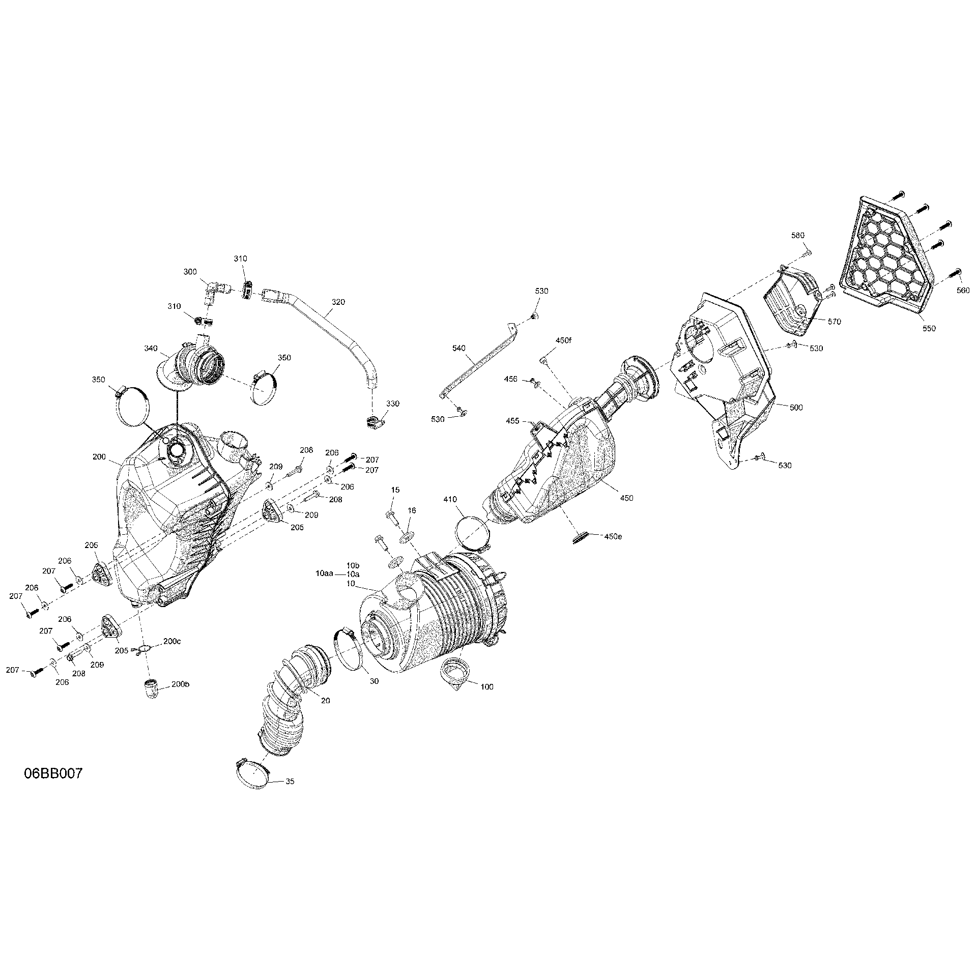 An Image of a Genuine Can-Am Parts Schematic Diagram showing the schematic - ENGINE - AIR INTAKE