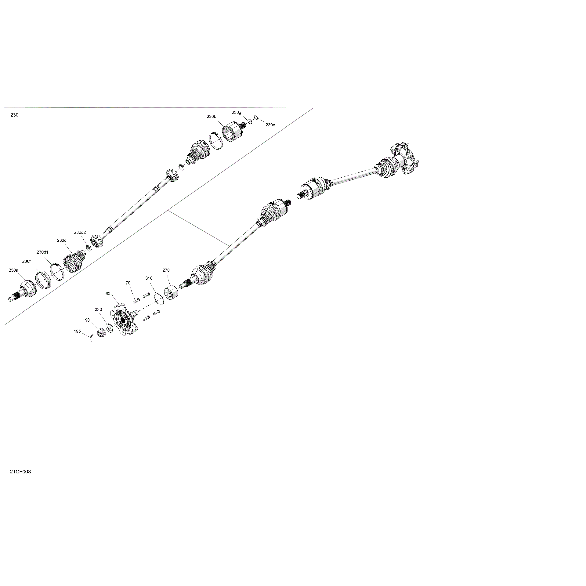 An Image of a Genuine Can-Am Parts Schematic Diagram showing the schematic - DRIVE - REAR - COMMON PARTS