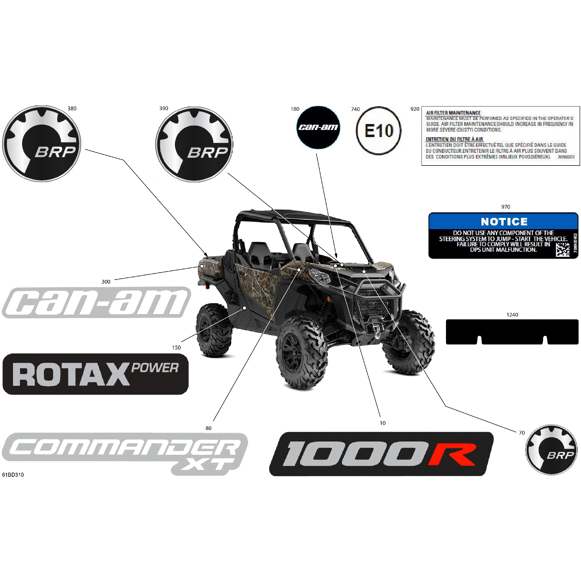 An Image of a Genuine Can-Am Parts Schematic Diagram showing the schematic - BODY - DECALS