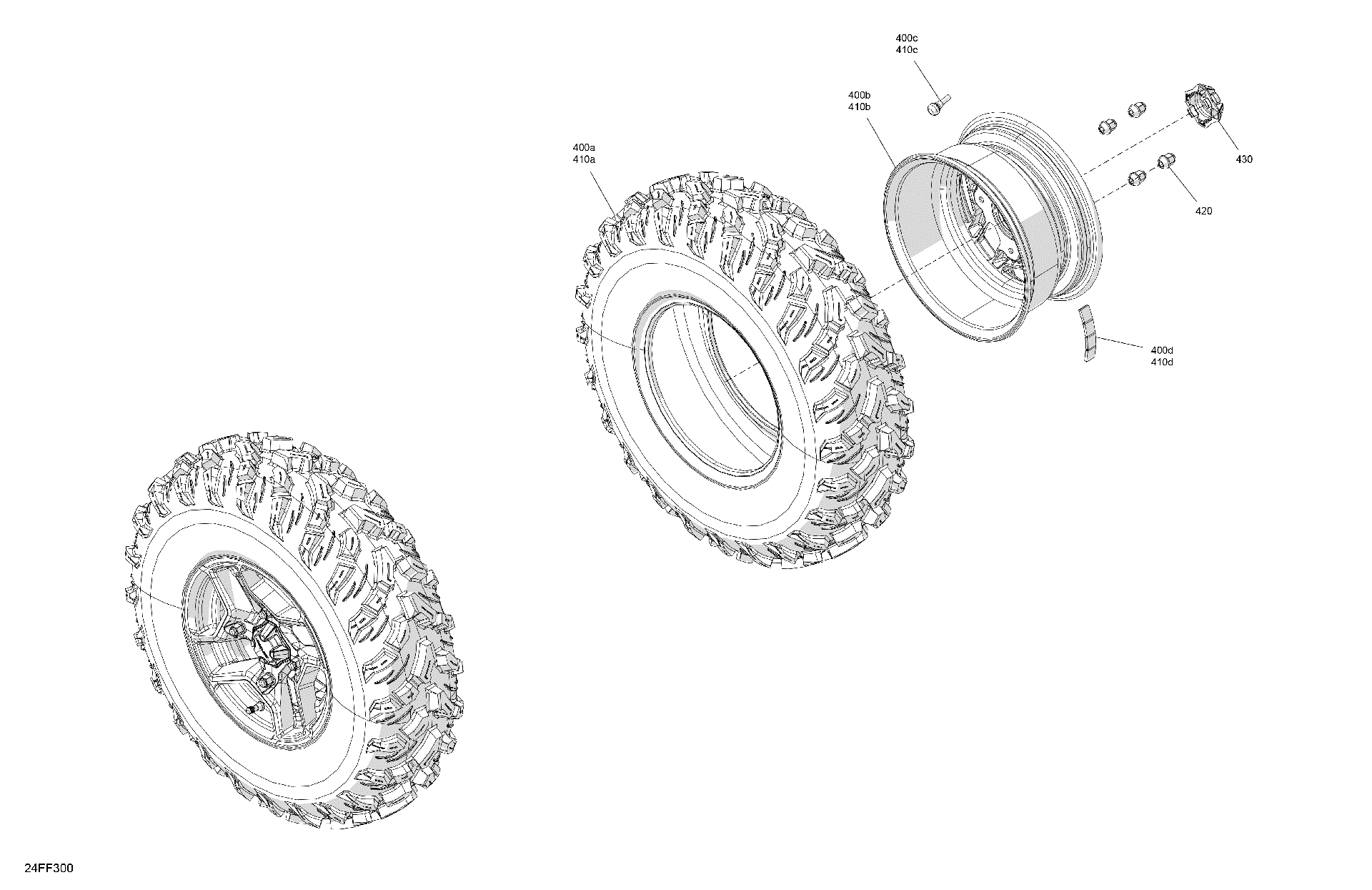 An Image of a Genuine Can-Am Parts Schematic Diagram showing the schematic - DRIVE - FRONT WHEELS