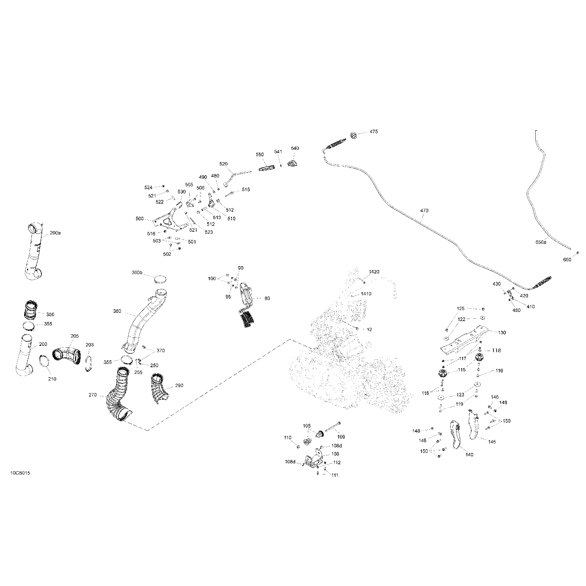 An Image of a Genuine Can-Am Parts Schematic Diagram showing the schematic - ENGINE - SYSTEM