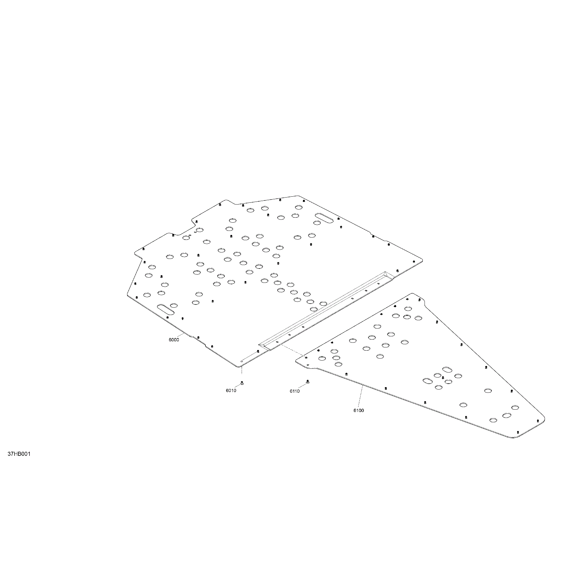 An Image of a Genuine Can-Am Parts Schematic Diagram showing the schematic - BODY - SKID PLATE