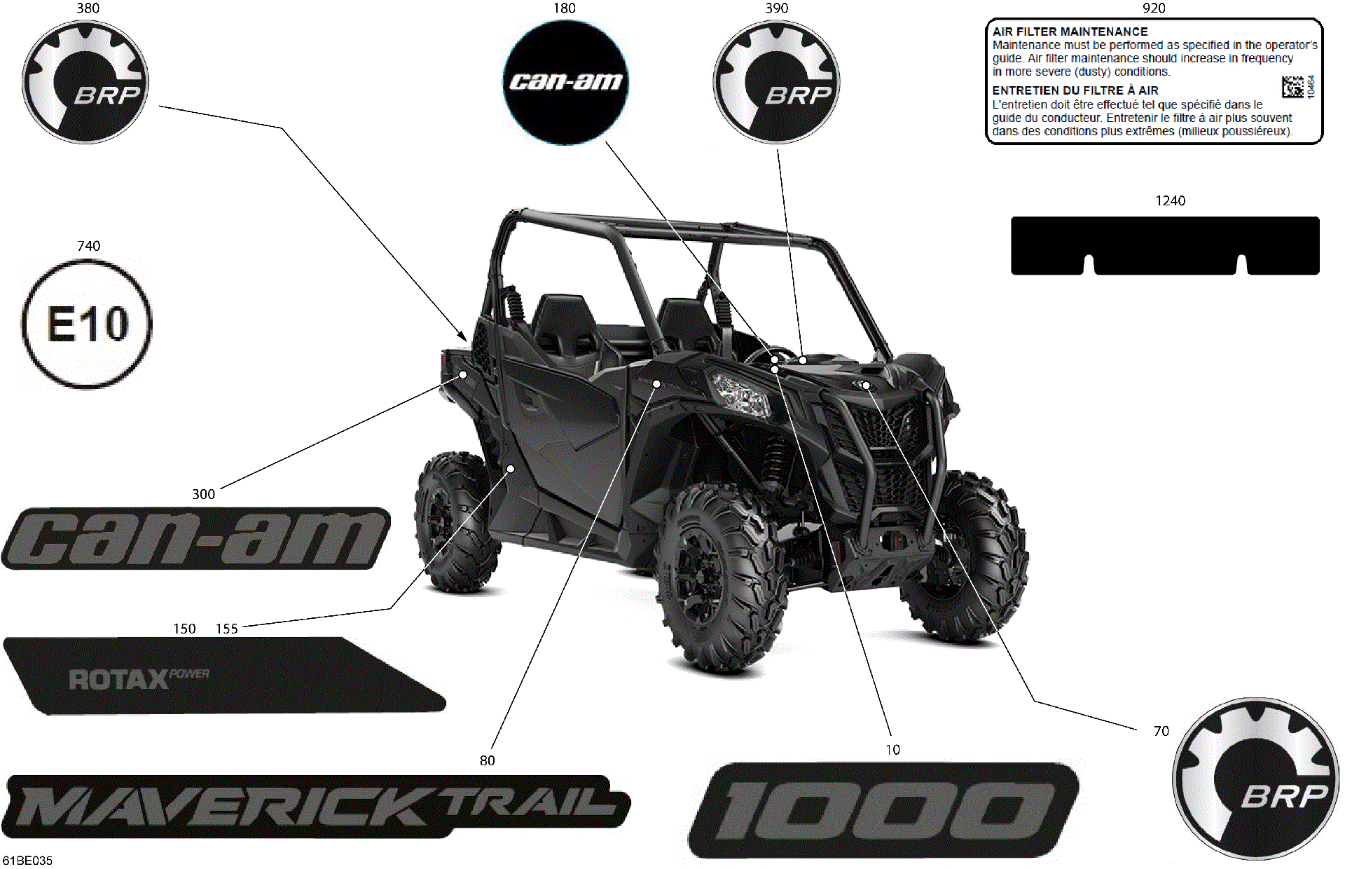 An Image of a Genuine Can-Am Parts Schematic Diagram showing the schematic - BODY - DECALS