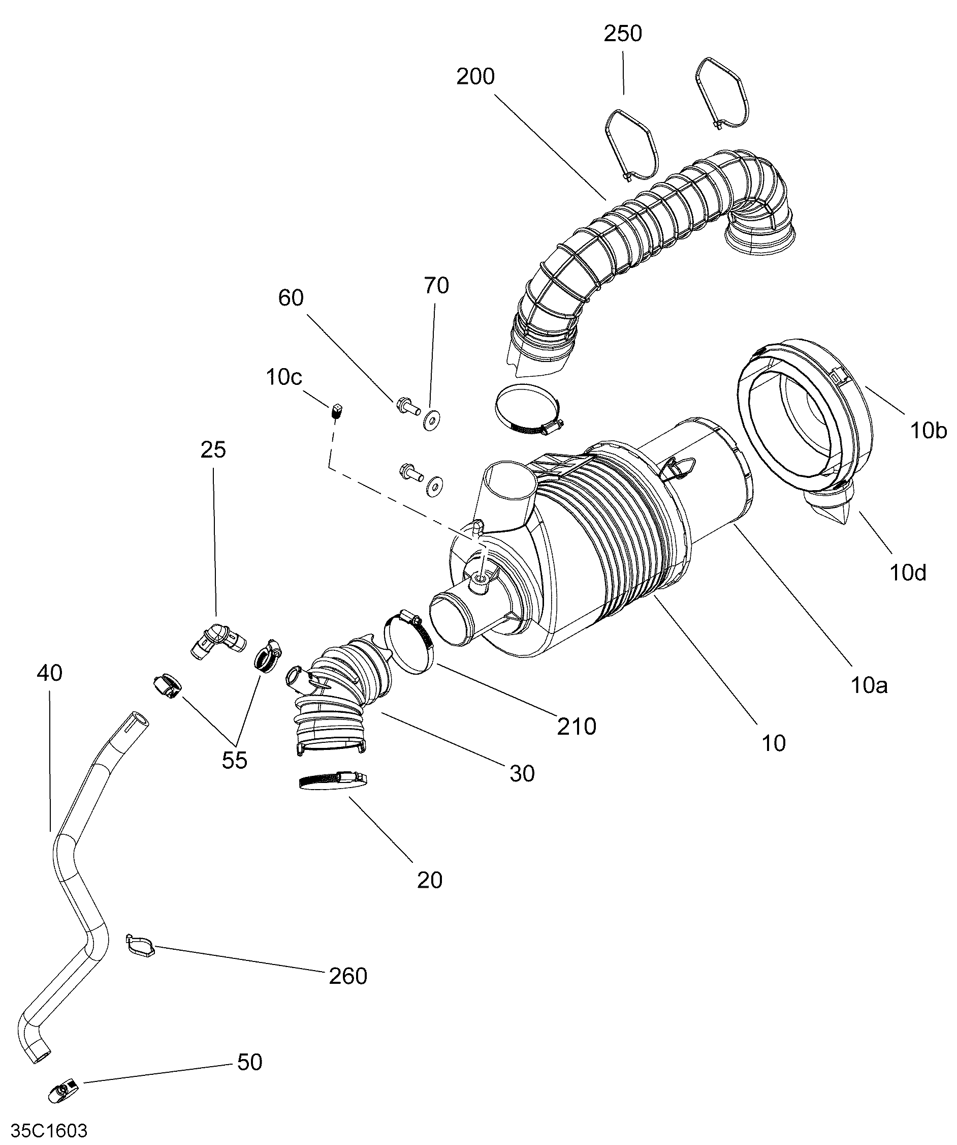 An Image of a Genuine Can-Am Parts Schematic Diagram showing the schematic - AIR INTAKE