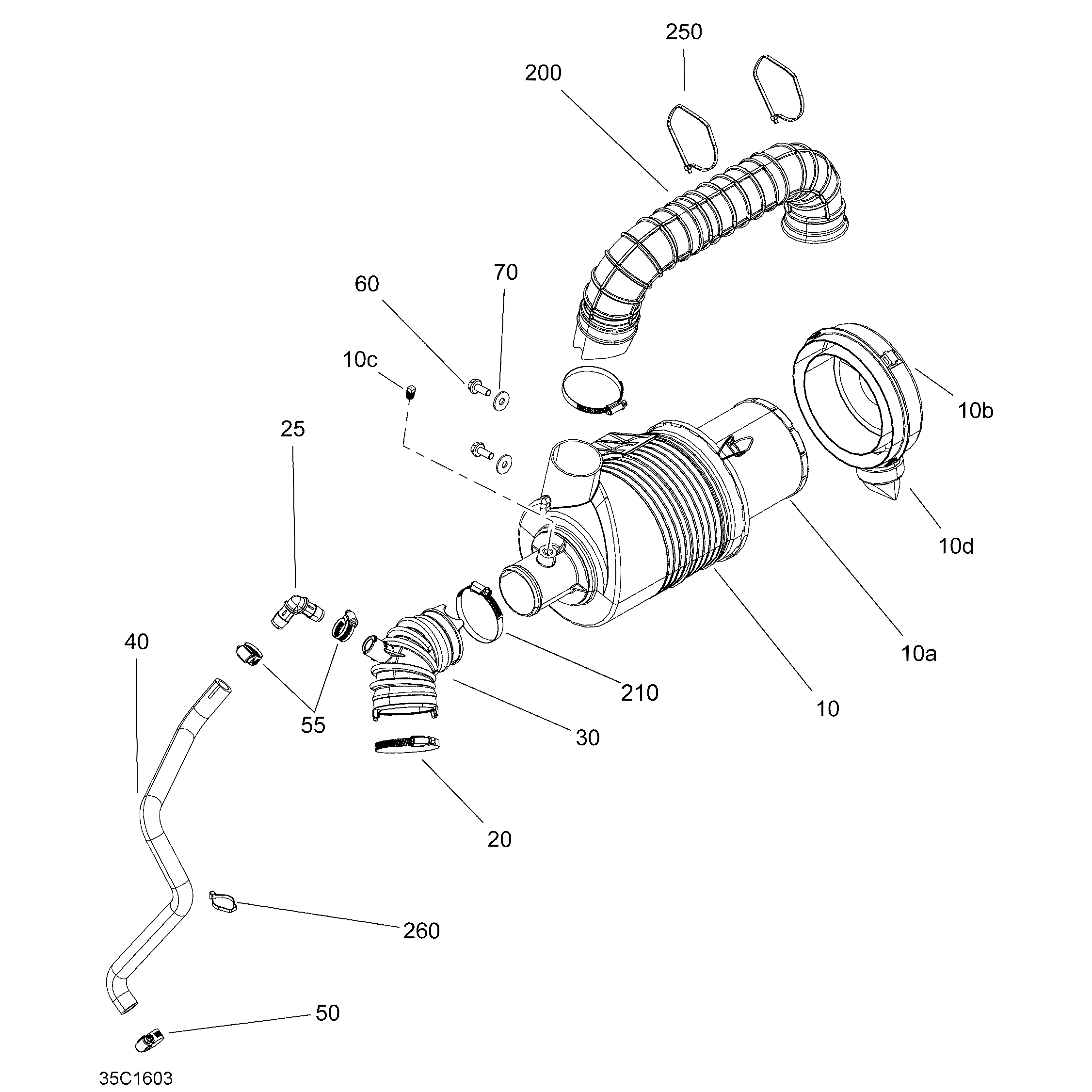 An Image of a Genuine Can-Am Parts Schematic Diagram showing the schematic - AIR INTAKE