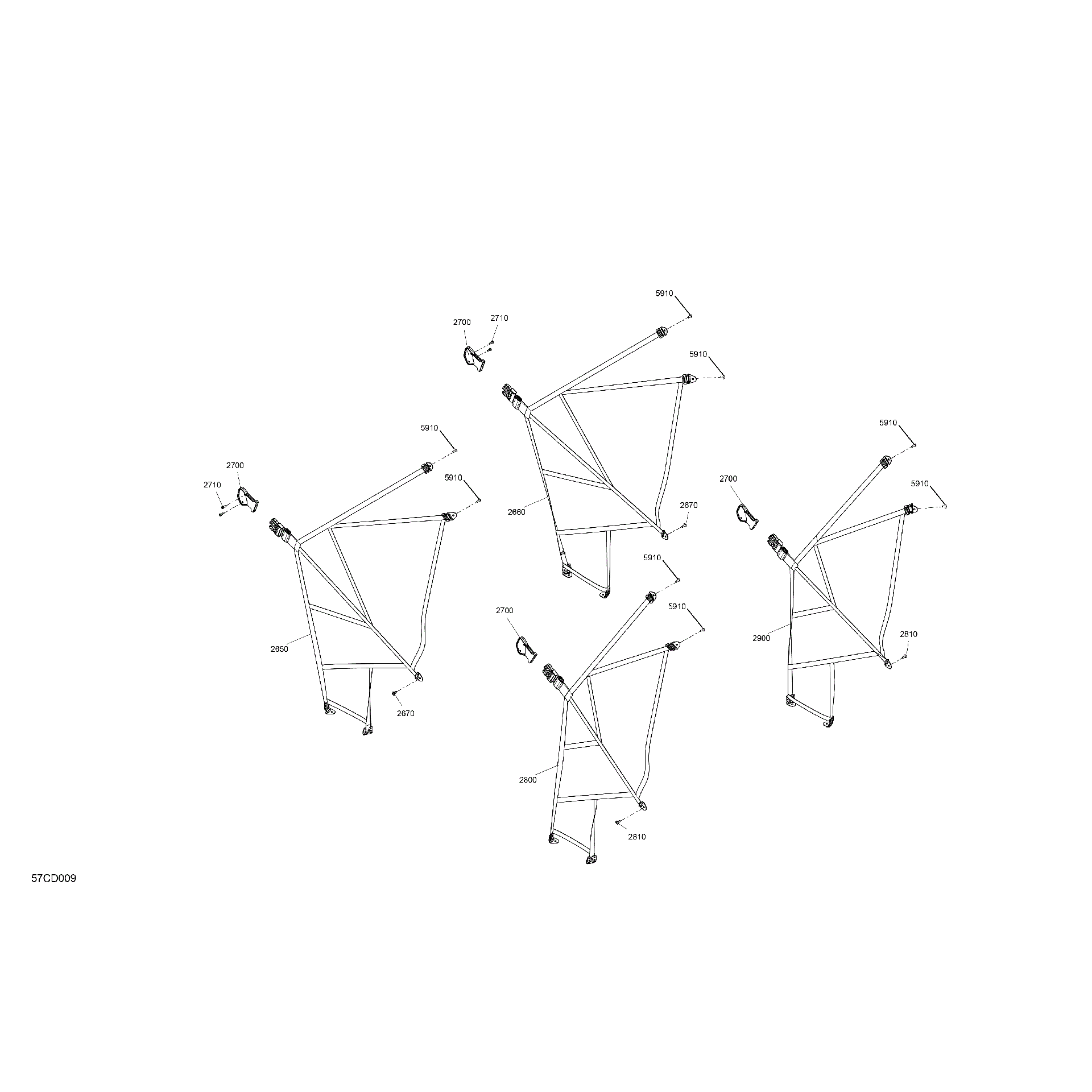 An Image of a Genuine Can-Am Parts Schematic Diagram showing the schematic - CAB INTERIOR - SAFETY NET