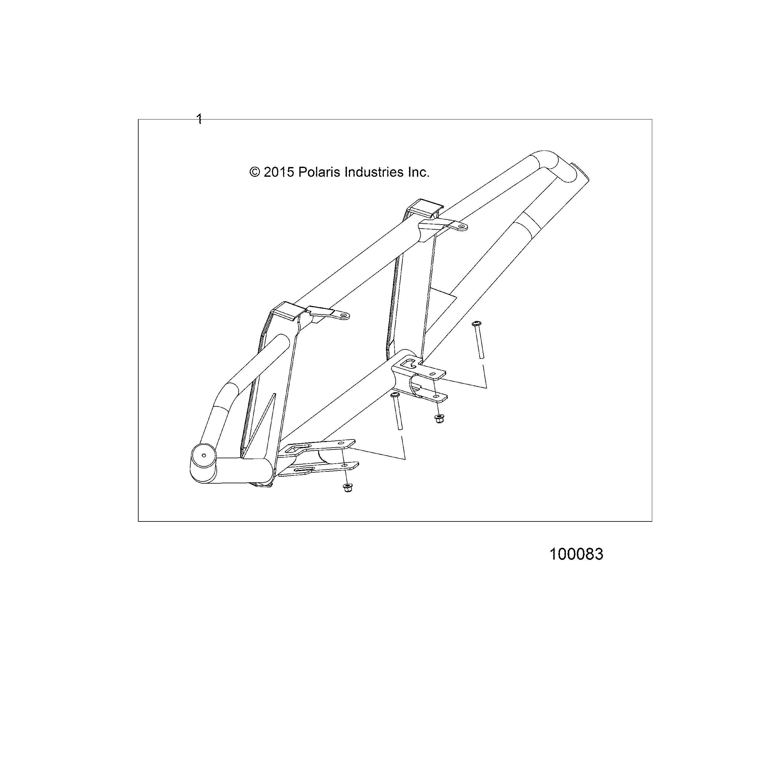 An Image of a Genuine Polaris Parts Schematic Diagram showing the schematic - BODY: REAR BRUSHGUARD - 2016 POLARIS SPORTSMAN XP 1000