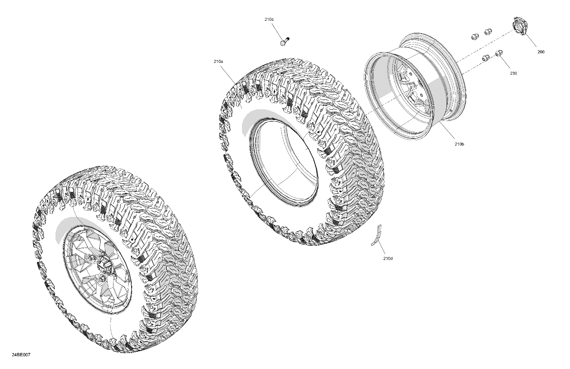 An Image of a Genuine Can-Am Parts Schematic Diagram showing the schematic - DRIVE - FRONT WHEELS