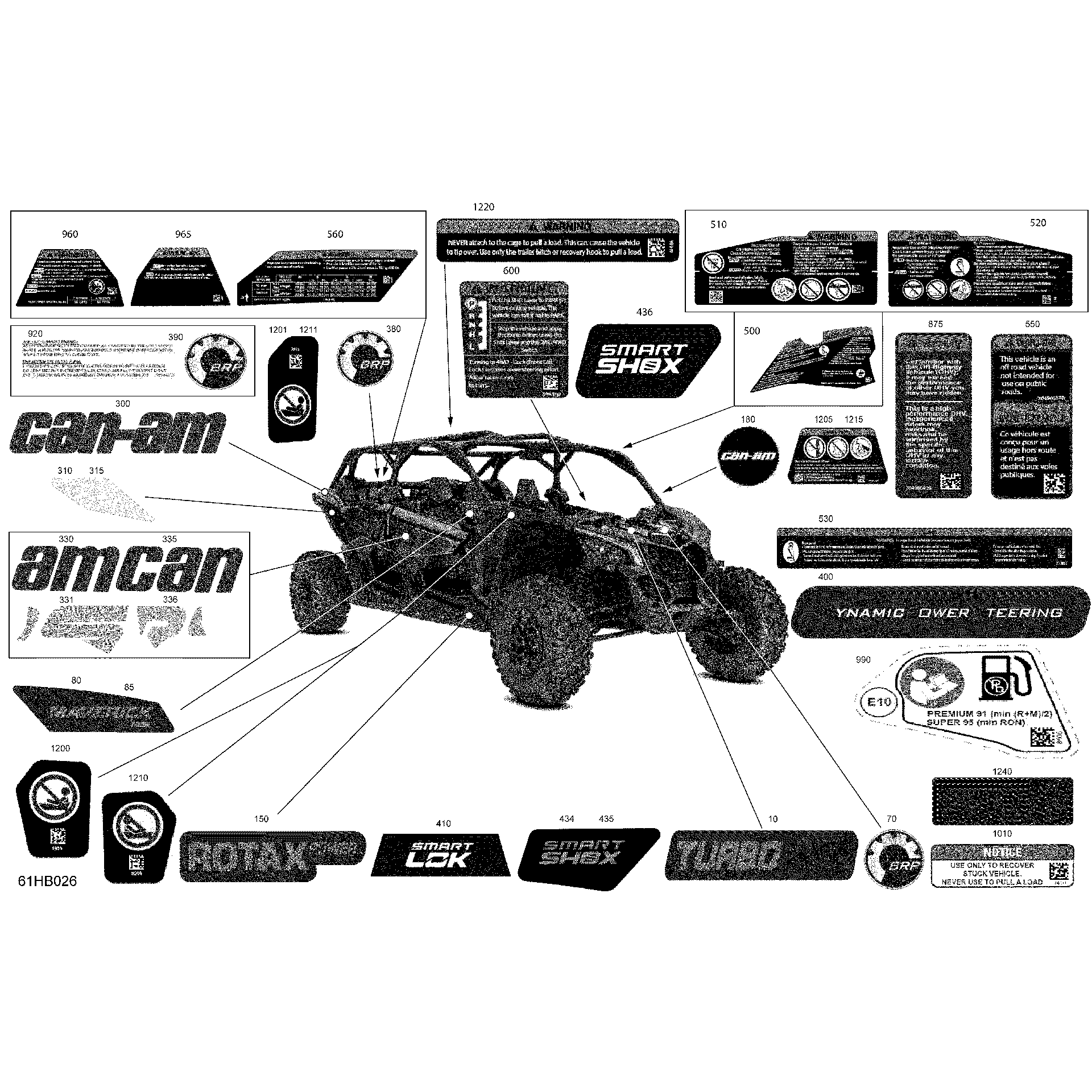 An Image of a Genuine Can-Am Parts Schematic Diagram showing the schematic - BODY - DECALS