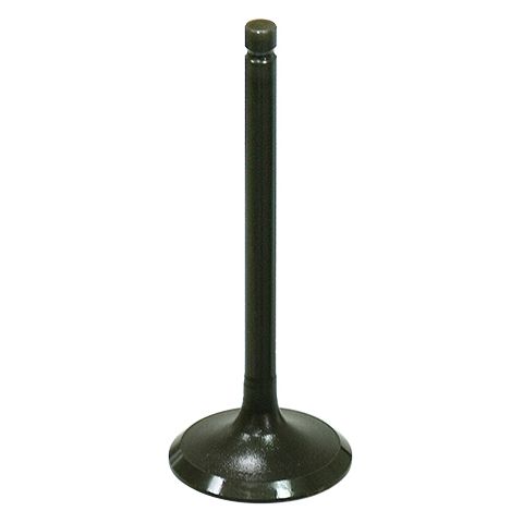 The Yamaha Grizzly/Kodiak/Wolverine Exhaust Valve by Bronco, featuring a flat circular base and long cylindrical stem, stands upright against a white background.