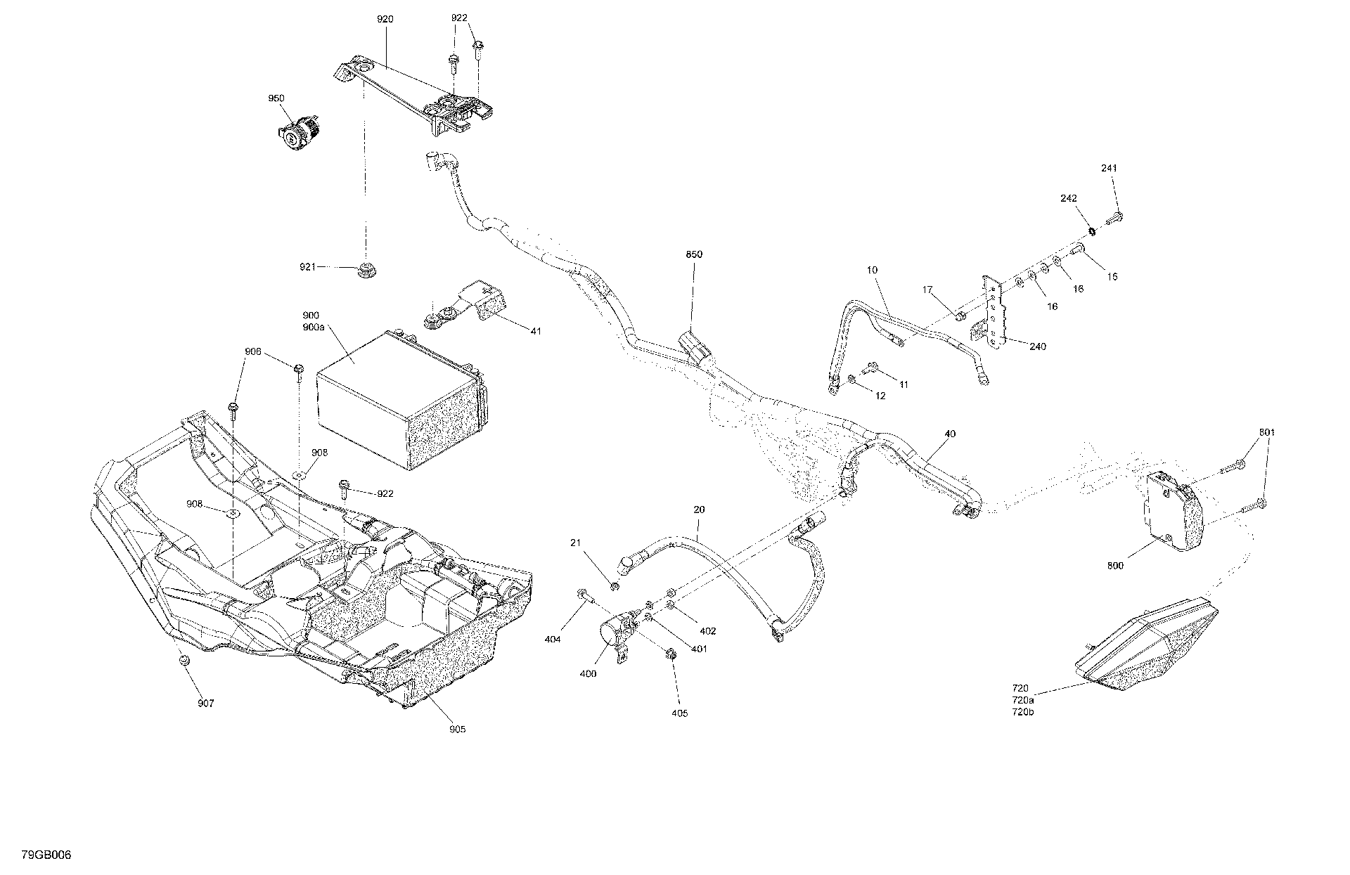 An Image of a Genuine Can-Am Parts Schematic Diagram showing the schematic - ELECTRIC - REAR SECTION
