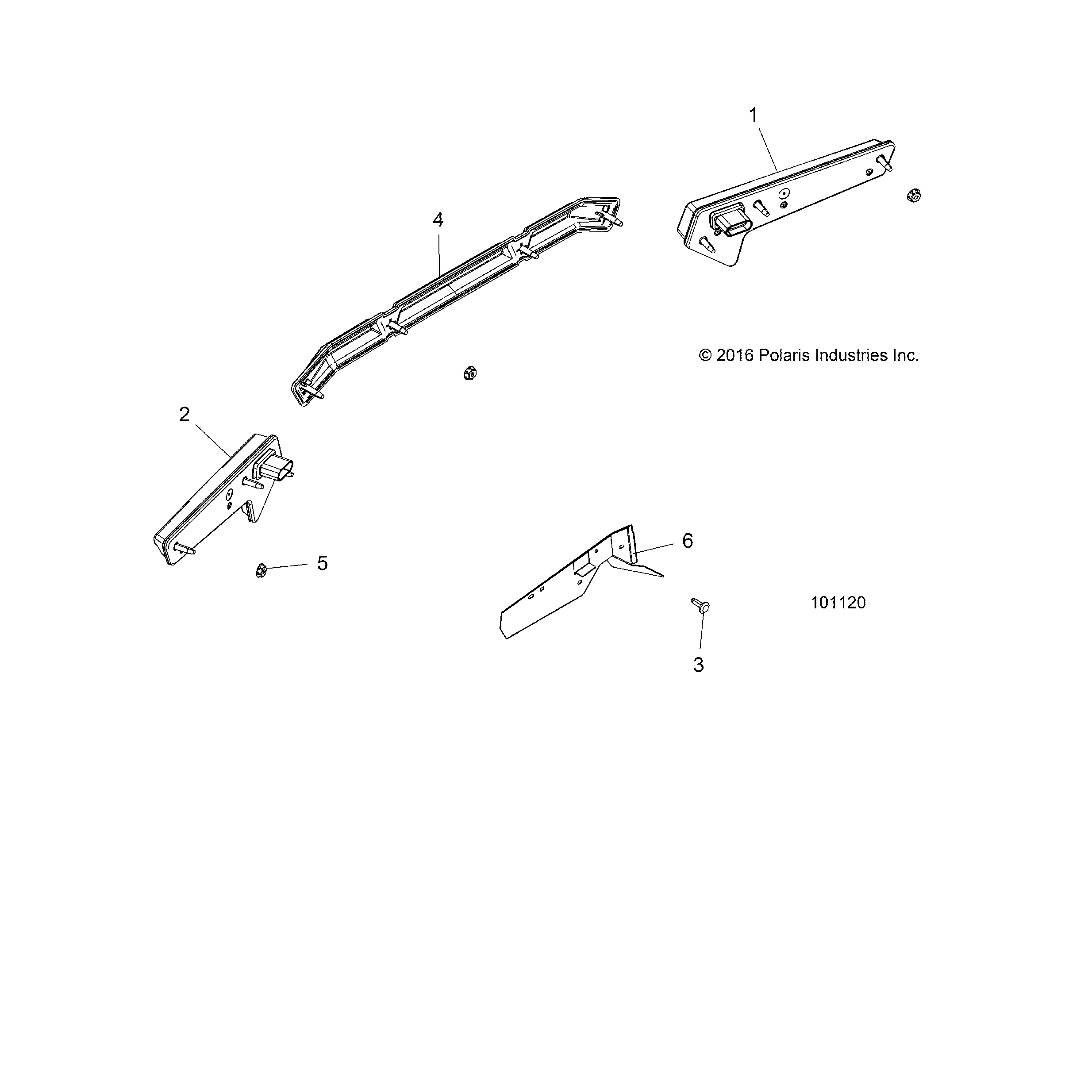 An Image of a Genuine Polaris Parts Schematic Diagram showing the schematic - ELECTRICAL: TAILLIGHTS - 2018 POLARIS SPORTSMAN 850 SP