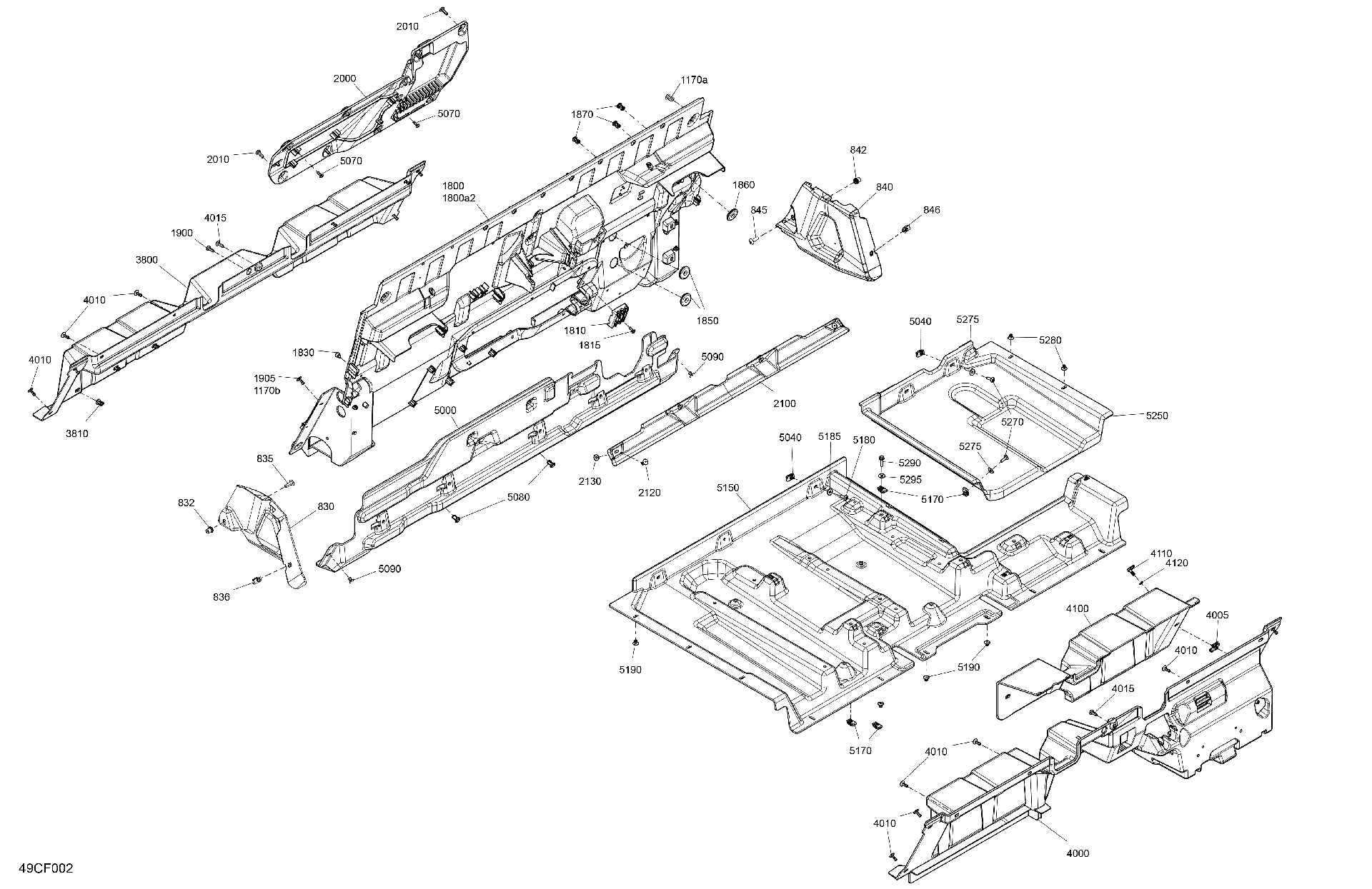 An Image of a Genuine Can-Am Parts Schematic Diagram showing the schematic - CAB INTERIOR - BACK WALL