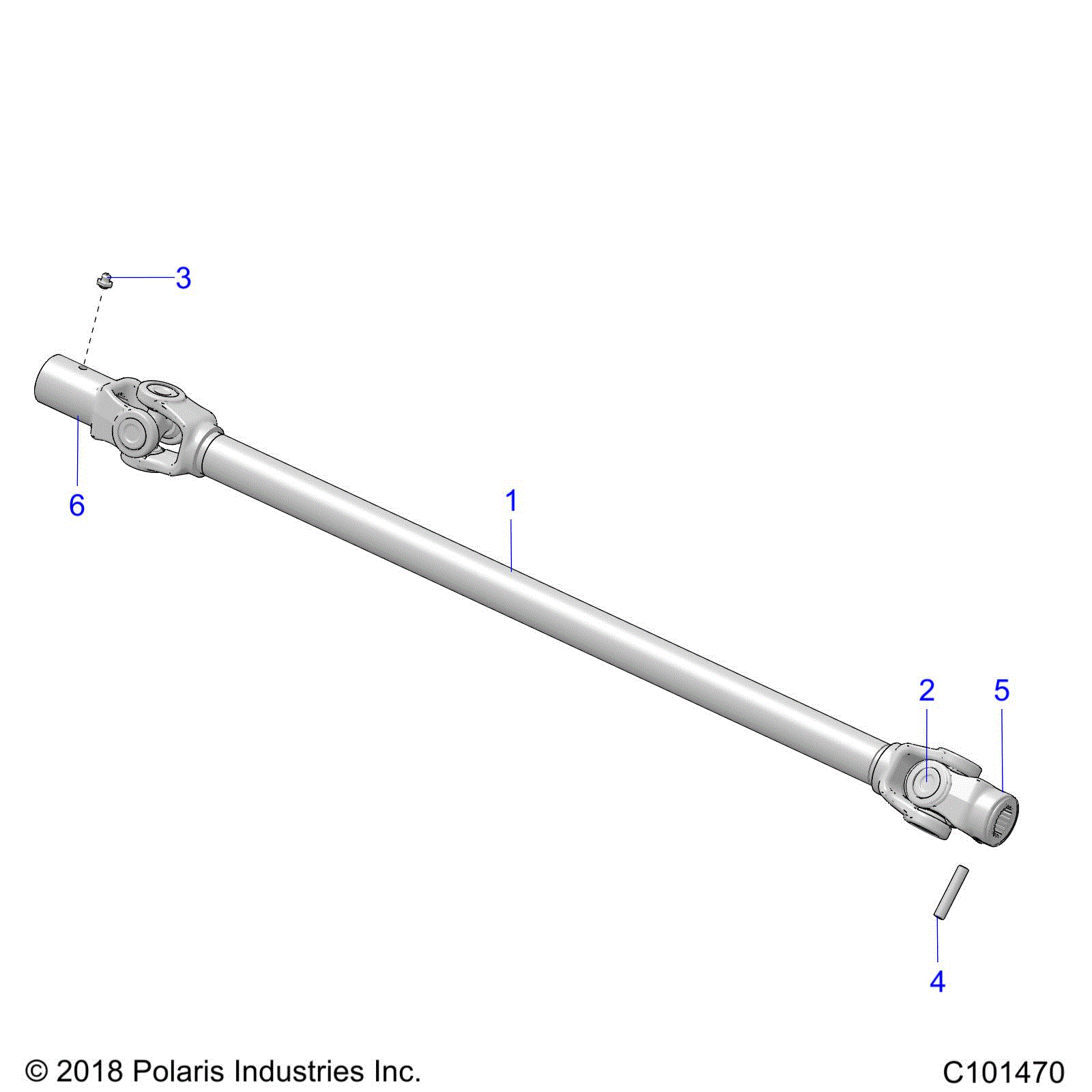 Polaris OEM Schematic | DRIVE TRAIN: PROP SHAFT FRONT Witchdoctors