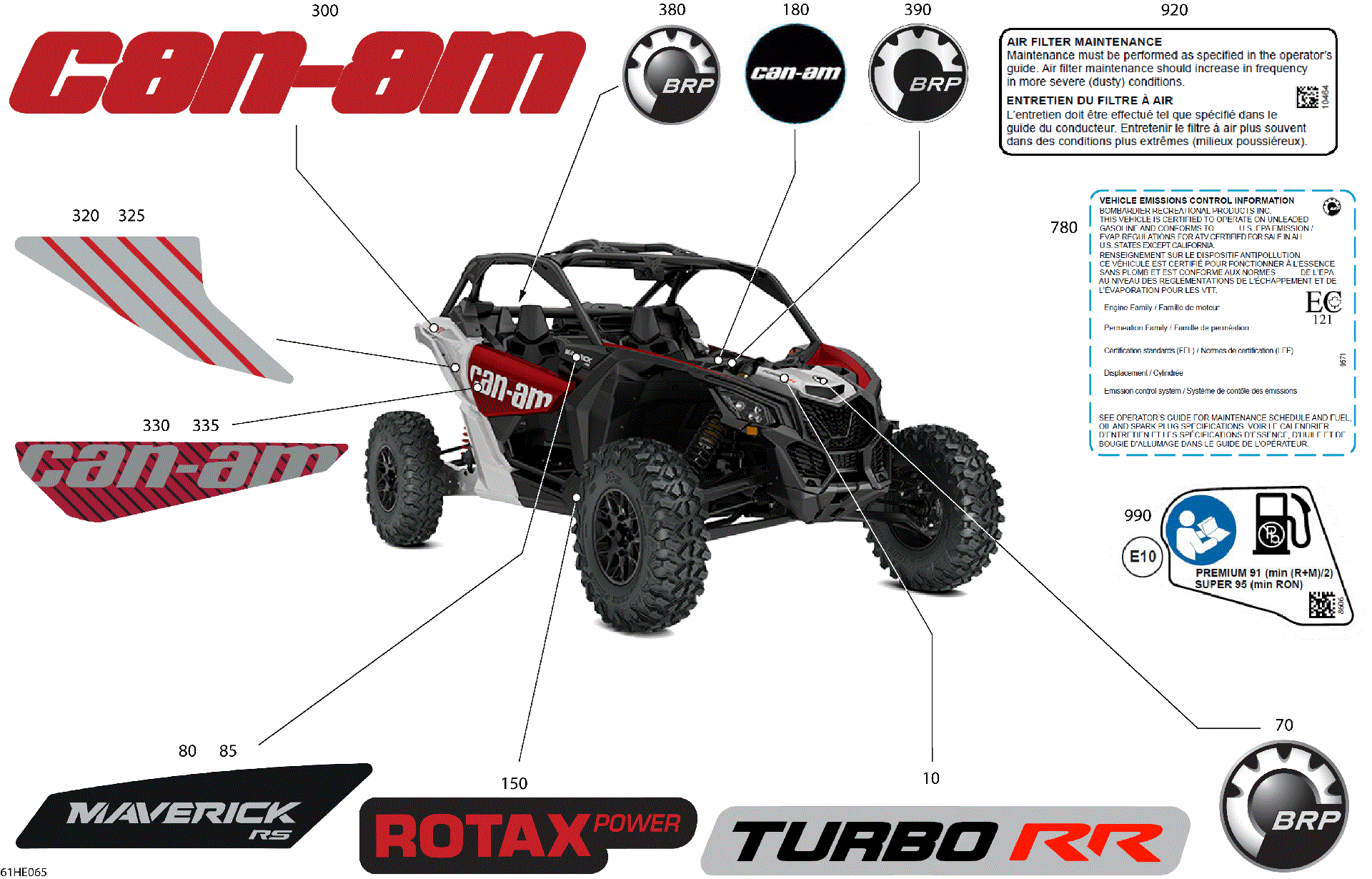 An Image of a Genuine Can-Am Parts Schematic Diagram showing the schematic - BODY - DECALS