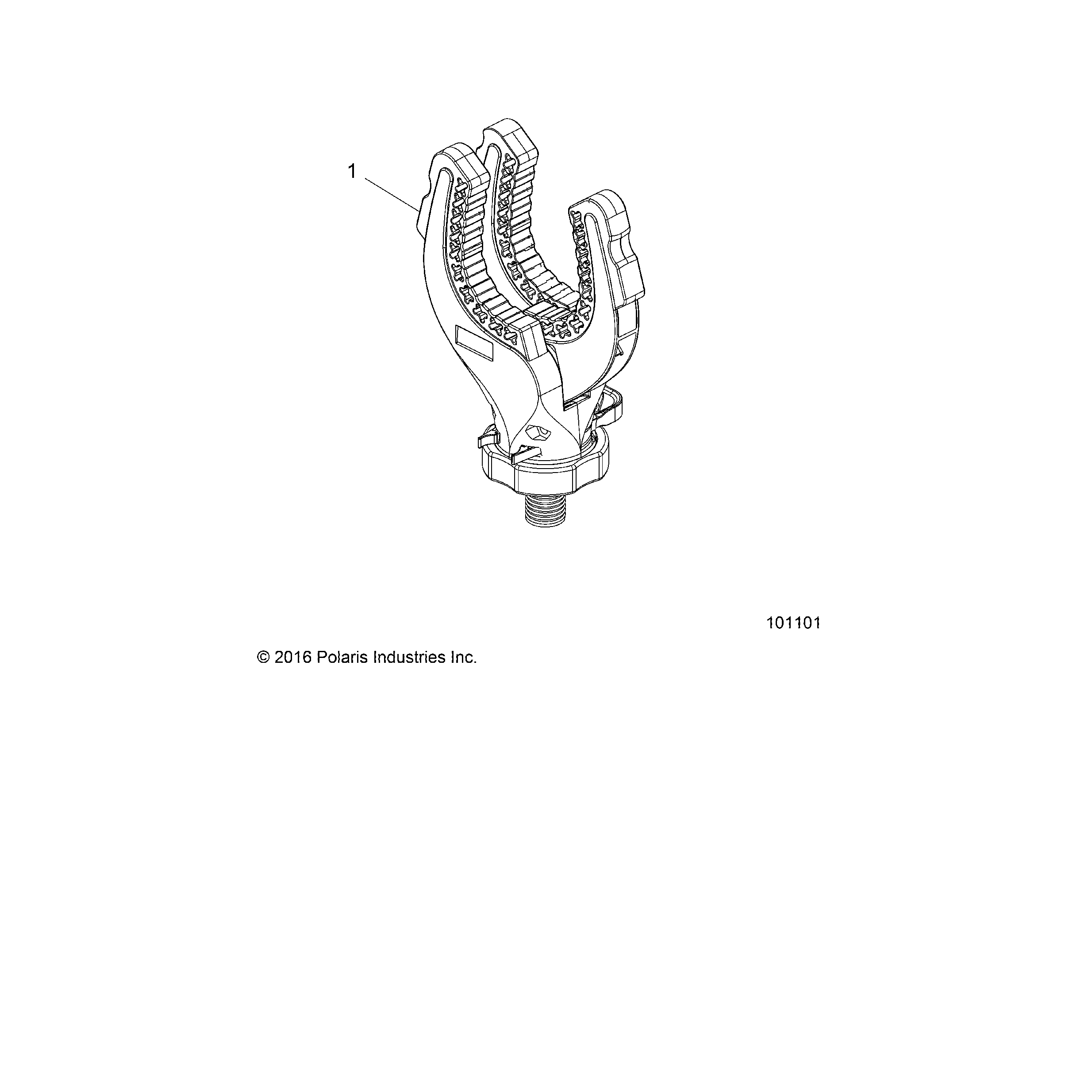 An Image of a Genuine Polaris Parts Schematic Diagram showing the schematic - BODY: LOCK AND RIDE RATCHET GRIP - 2017 POLARIS SPORTSMAN XP 1000
