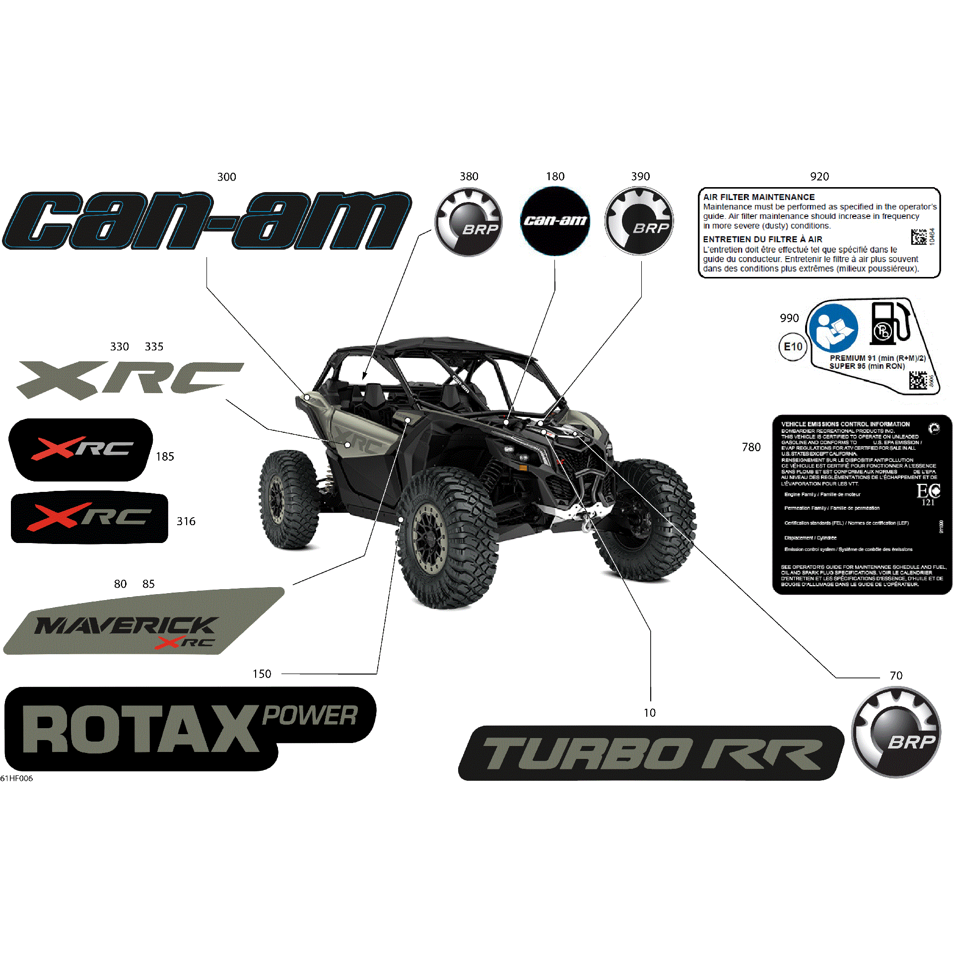 An Image of a Genuine Can-Am Parts Schematic Diagram showing the schematic - BODY - DECALS