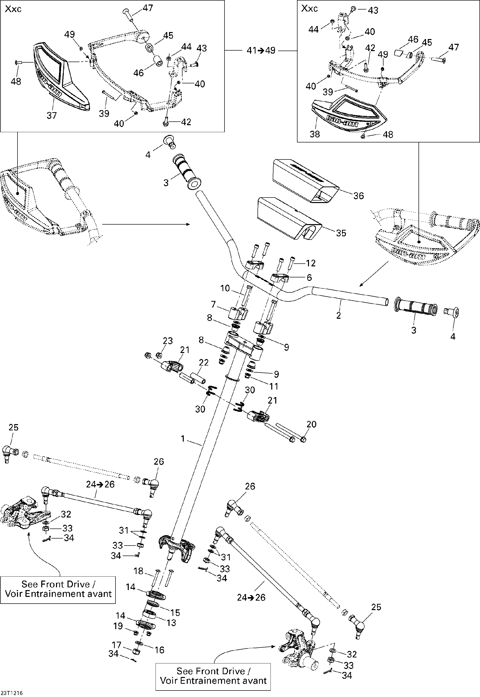 An Image of a Genuine Can-Am Parts Schematic Diagram showing the schematic - STEERING