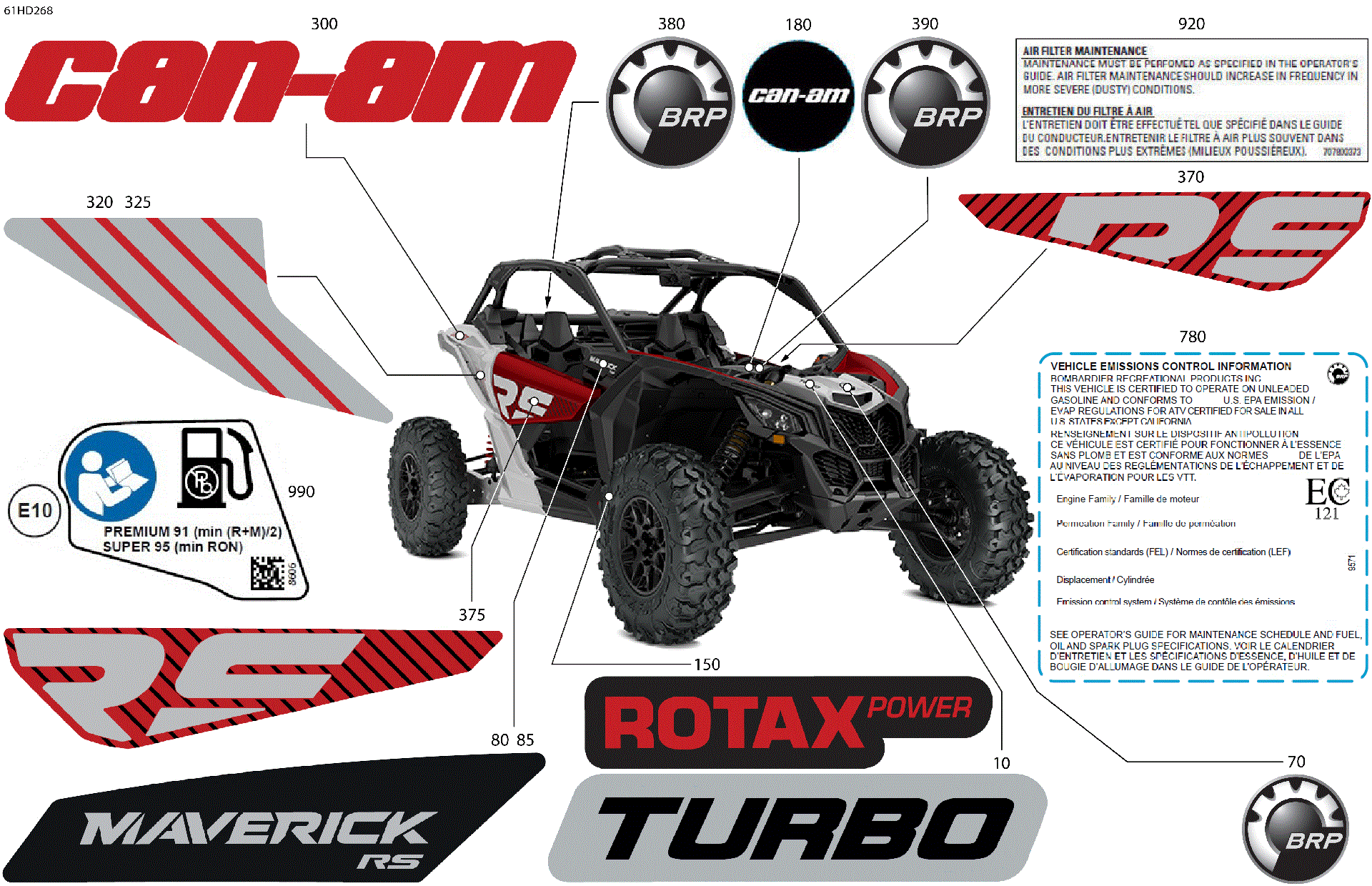 An Image of a Genuine Can-Am Parts Schematic Diagram showing the schematic - BODY - DECALS