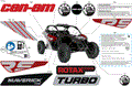 BODY - DECALS - 2024 CAN AM MAVERICK TURBO RS 72 INCH - FIERY RED METALLIC - 72" WIDTH - (2)