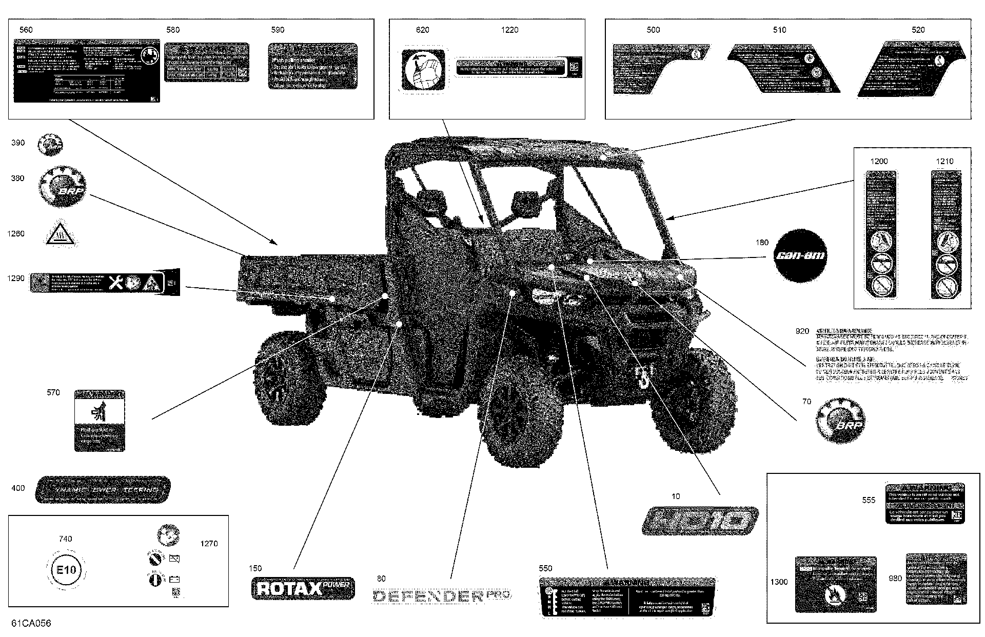 An Image of a Genuine Can-Am Parts Schematic Diagram showing the schematic - BODY - DECALS - DPS