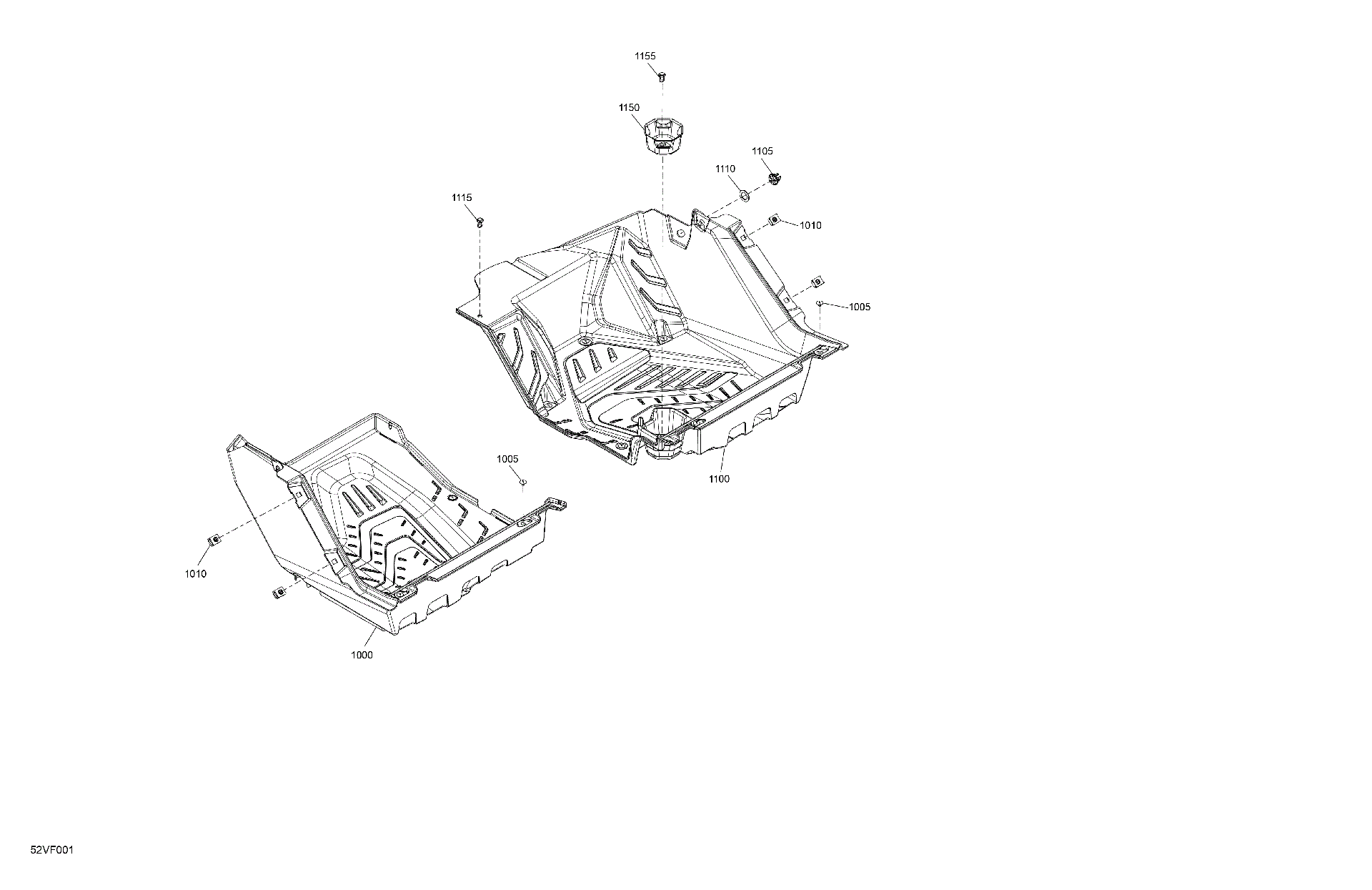 An Image of a Genuine Can-Am Parts Schematic Diagram showing the schematic - CAB INTERIOR - FLOOR