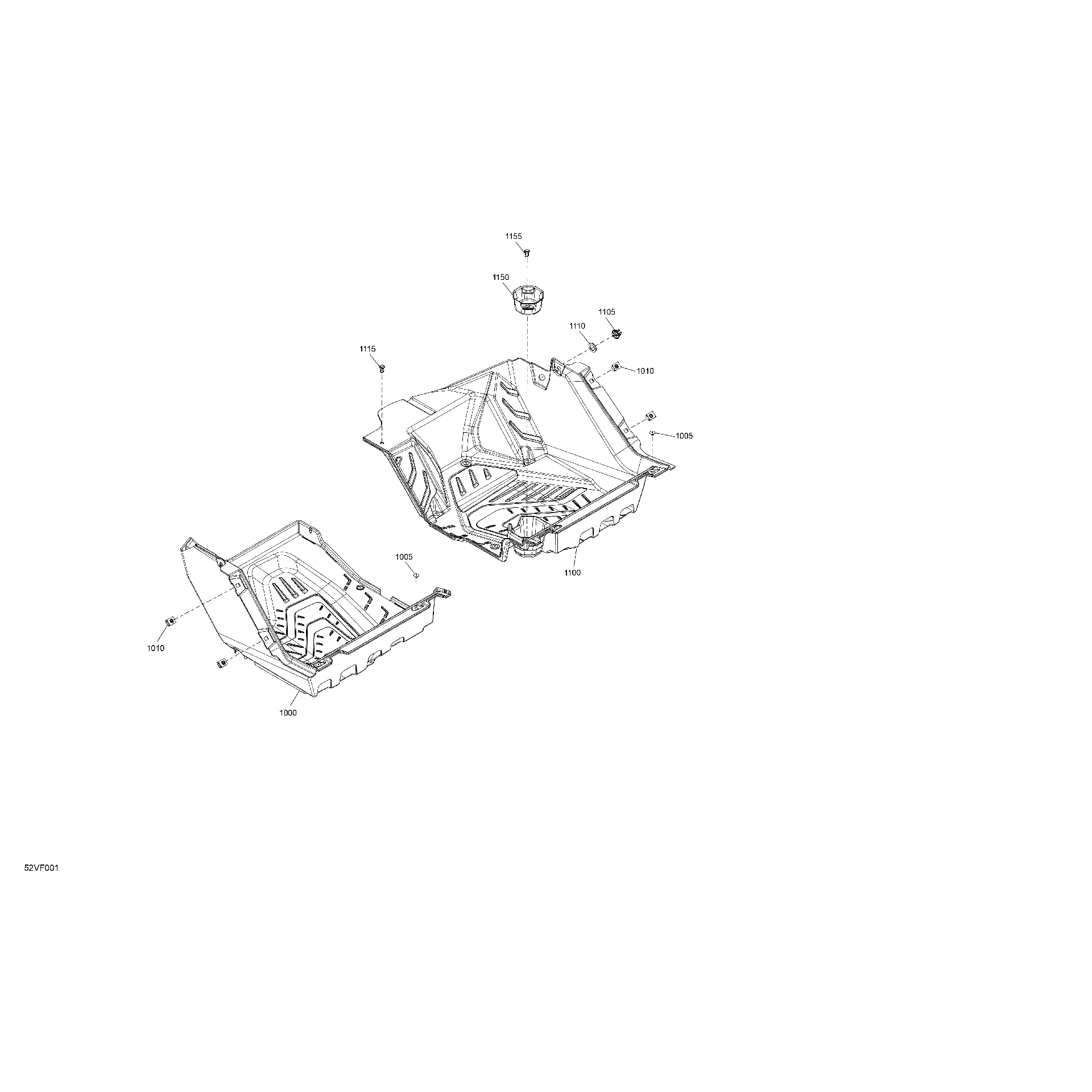 An Image of a Genuine Can-Am Parts Schematic Diagram showing the schematic - CAB INTERIOR - FLOOR