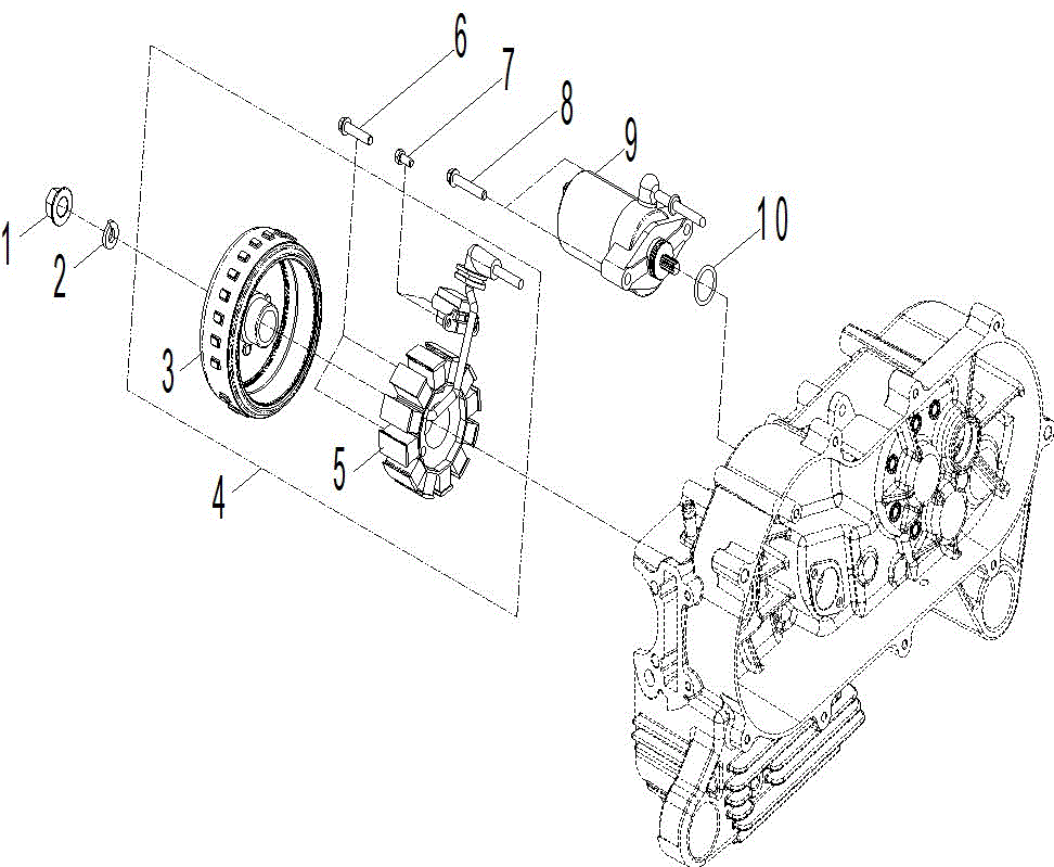 An Image of a Genuine Can-Am Parts Schematic Diagram showing the schematic - ENGINE - GENERATOR-START MOTOR