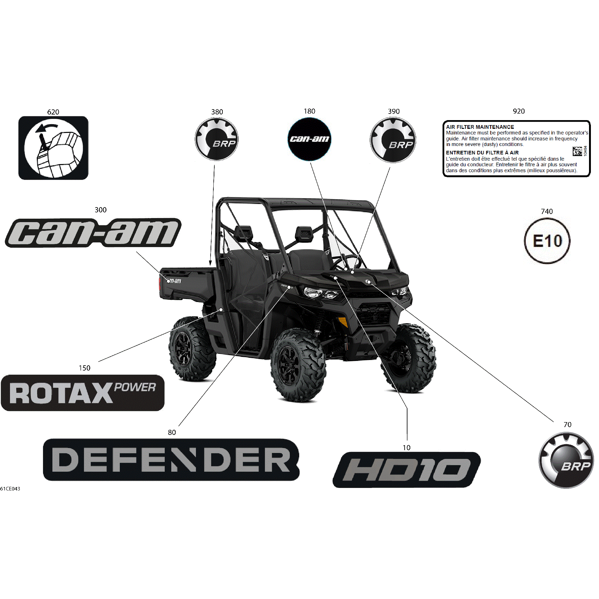 An Image of a Genuine Can-Am Parts Schematic Diagram showing the schematic - BODY - DECALS