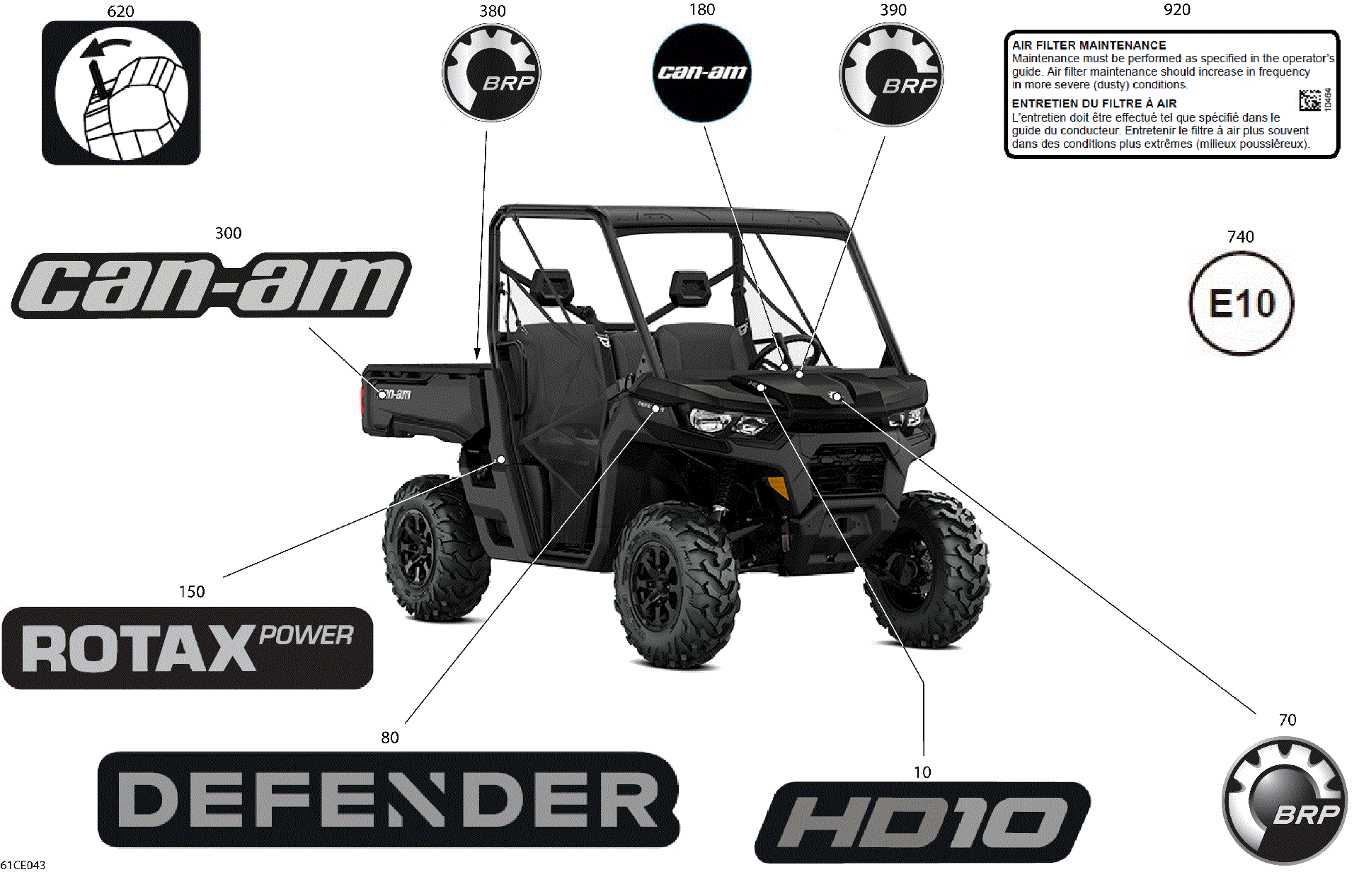 An Image of a Genuine Can-Am Parts Schematic Diagram showing the schematic - BODY - DECALS