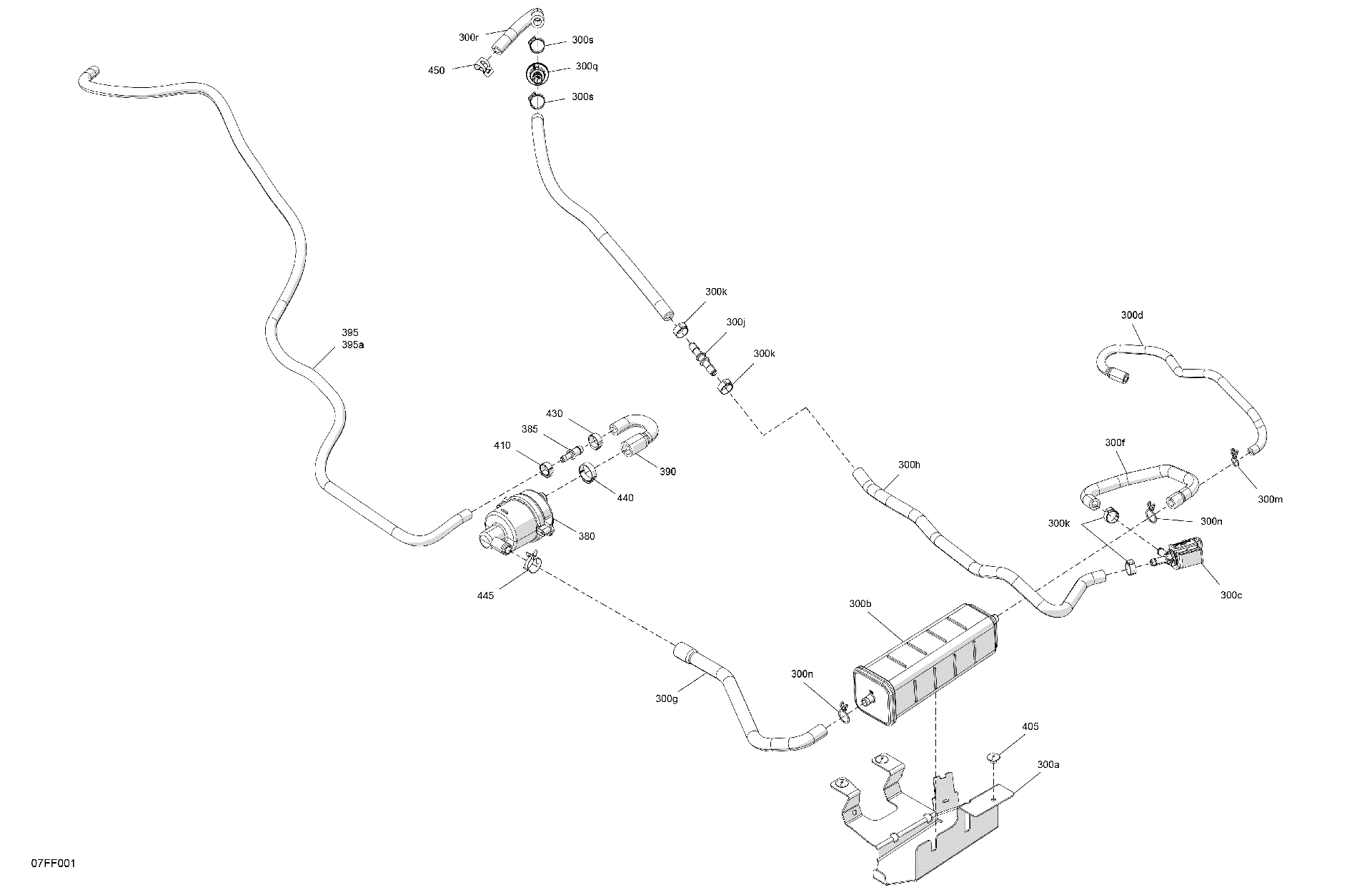 An Image of a Genuine Can-Am Parts Schematic Diagram showing the schematic - ENGINE - CANISTER CHARCOAL ASSEMBLY
