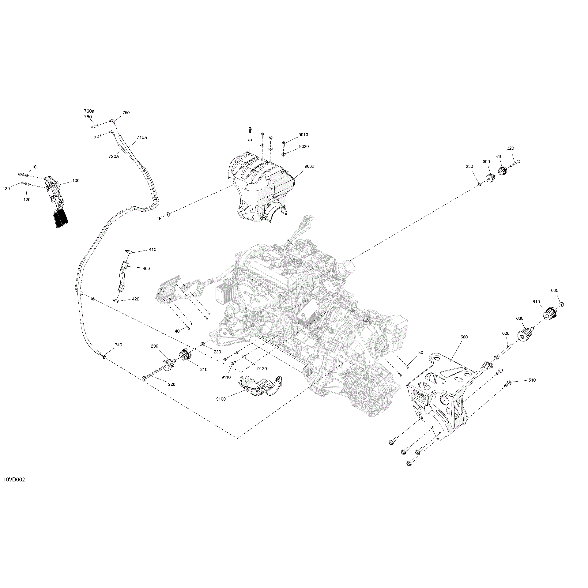 An Image of a Genuine Can-Am Parts Schematic Diagram showing the schematic - ENGINE - SYSTEM