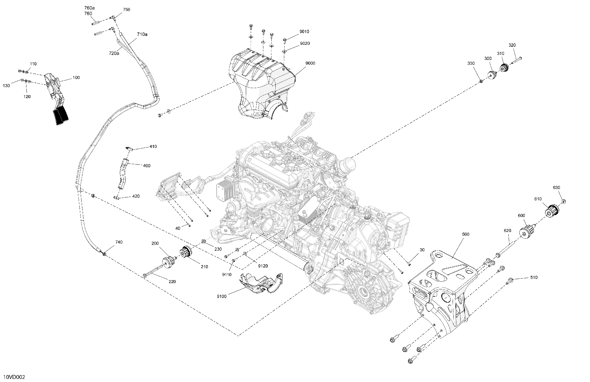 An Image of a Genuine Can-Am Parts Schematic Diagram showing the schematic - ENGINE - SYSTEM