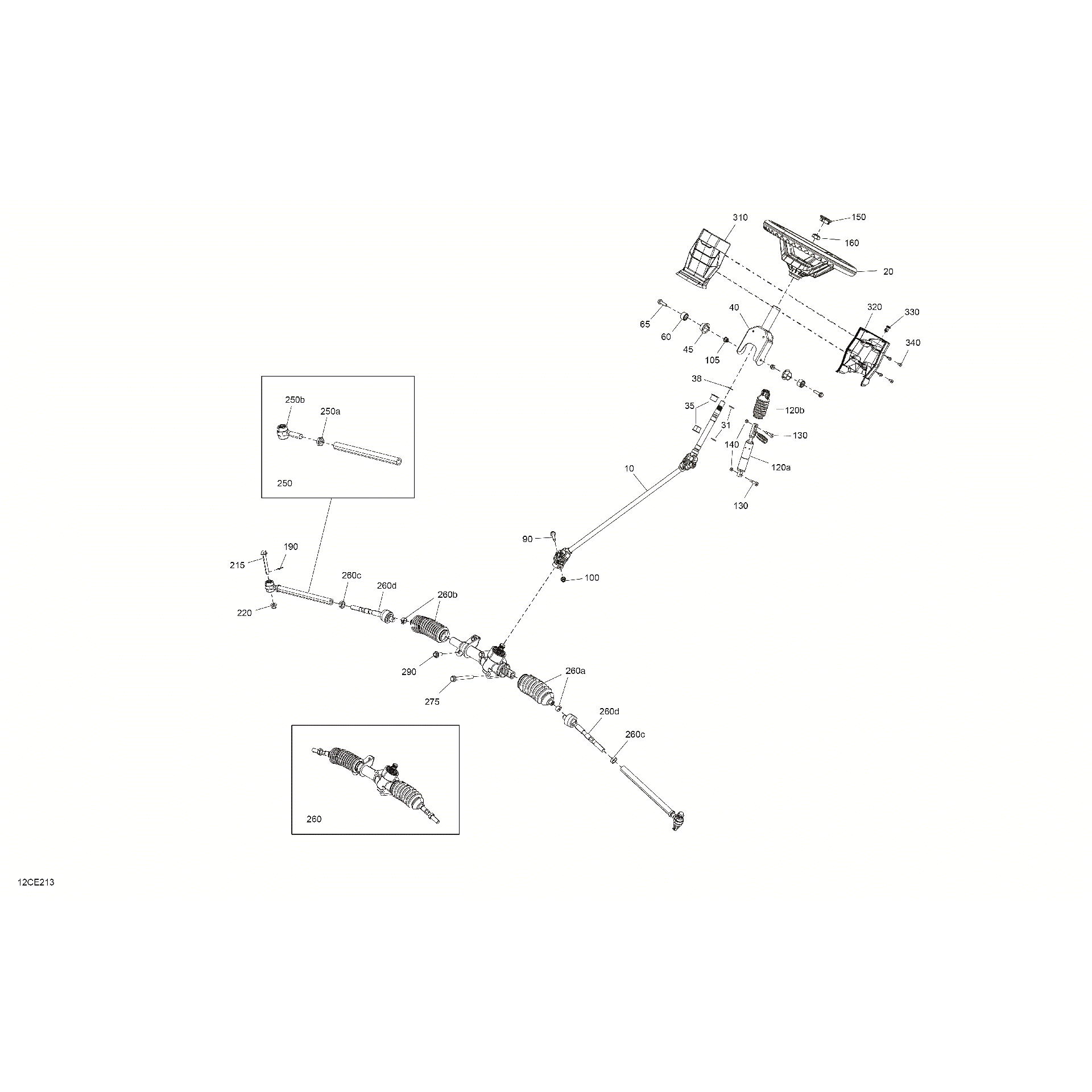 An Image of a Genuine Can-Am Parts Schematic Diagram showing the schematic - MECHANIC - STEERING