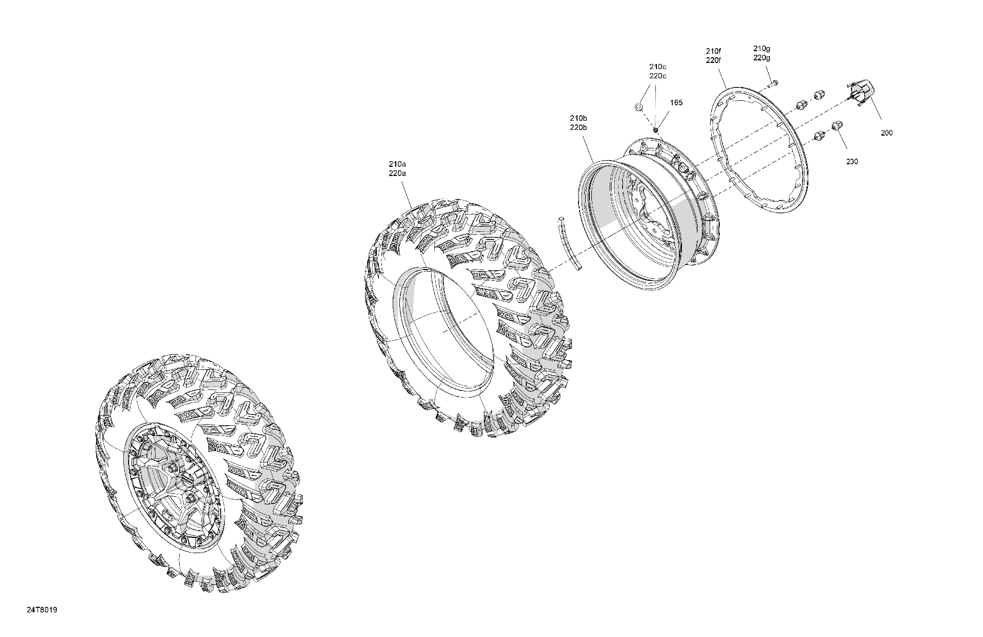 An Image of a Genuine Can-Am Parts Schematic Diagram showing the schematic - DRIVE - FRONT WHEELS